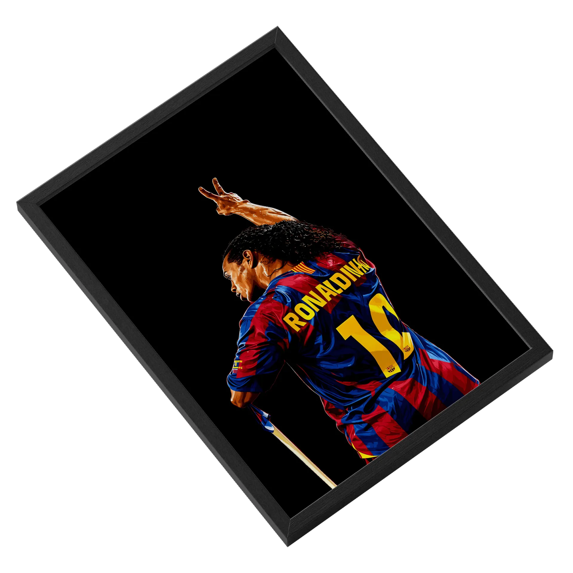 Quadro Ronaldinho Futebol A3 MDF e Vidro - Imagem 2