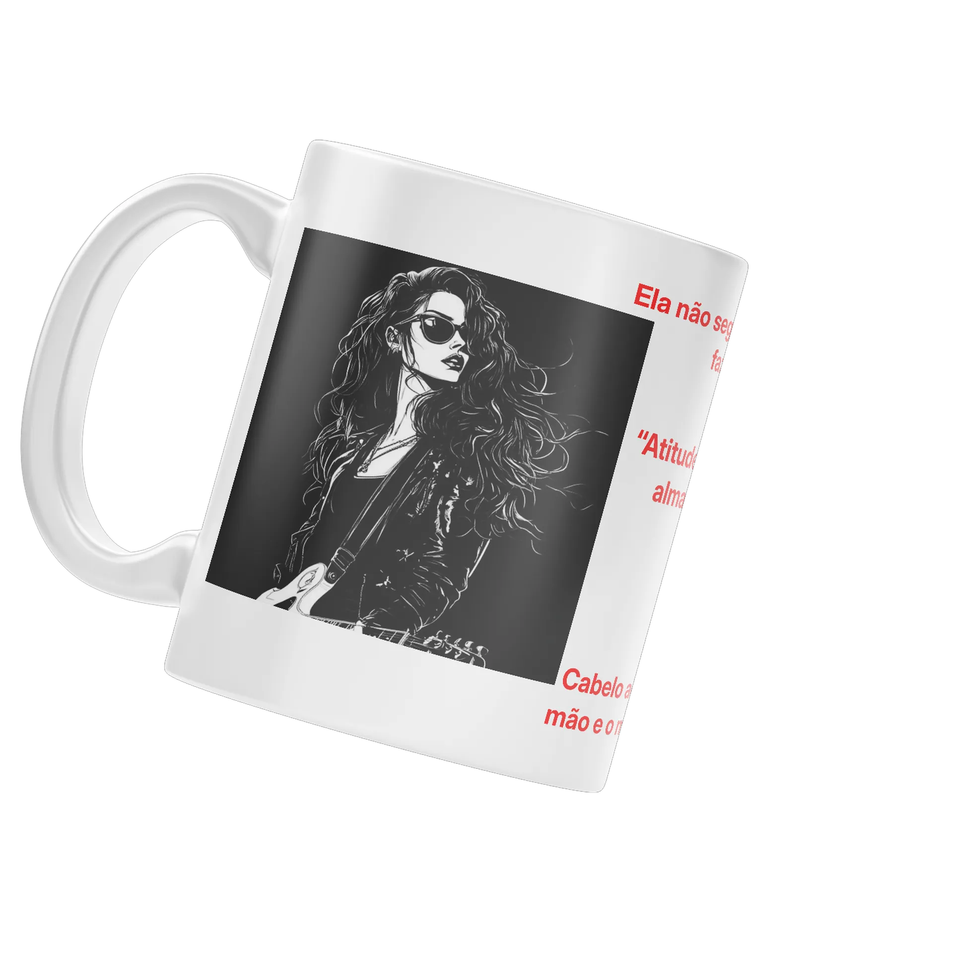 Caneca Estampa Rock Mulher de Óculos 325ml - Imagem 3