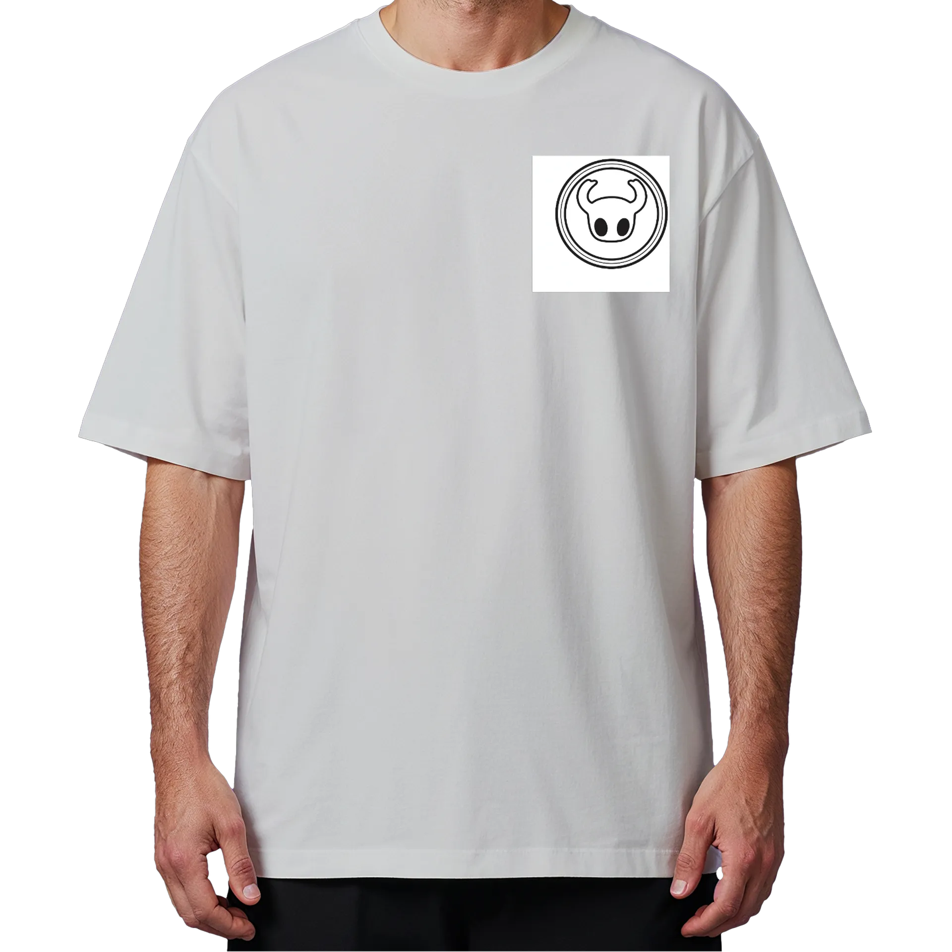 Camiseta Oversized Símbolo de Chifres Monocromático de gabriel — imagem 4 de 6
