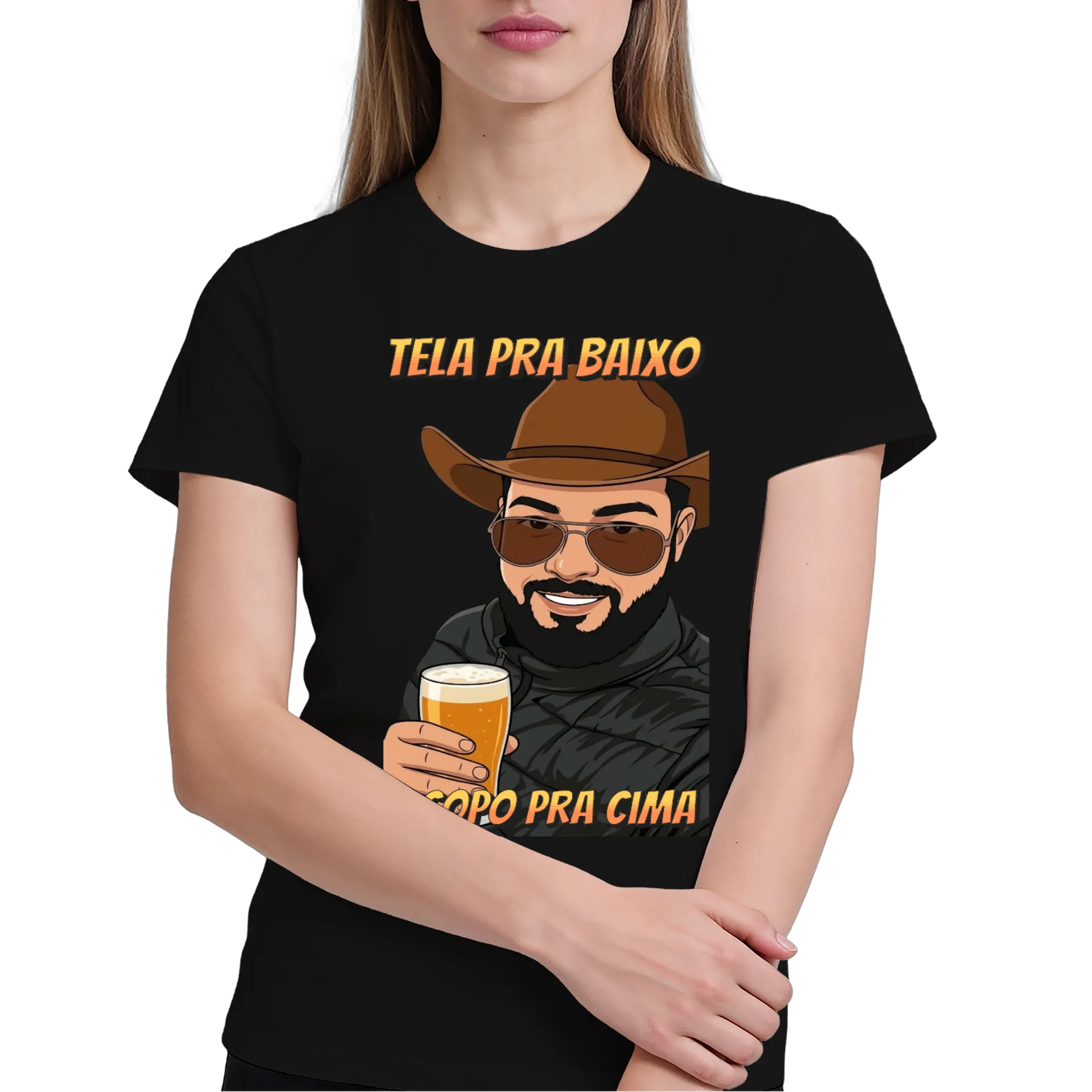 Camiseta "Tela pra Baixo " personalizada de Ge Ribeiro — imagem 3 de 6