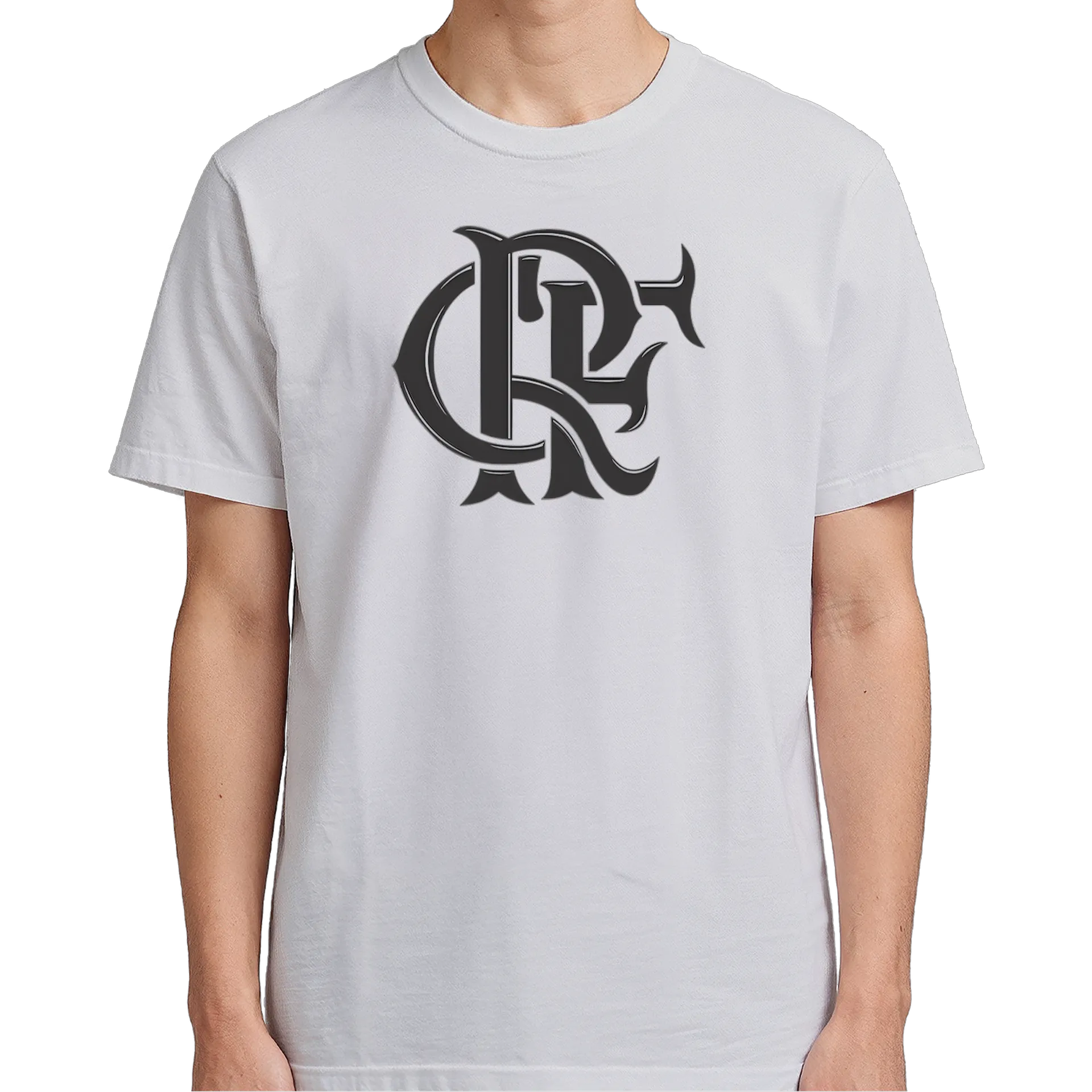 Camiseta Monograma Luxo Preto 100% Algodão - Imagem 4