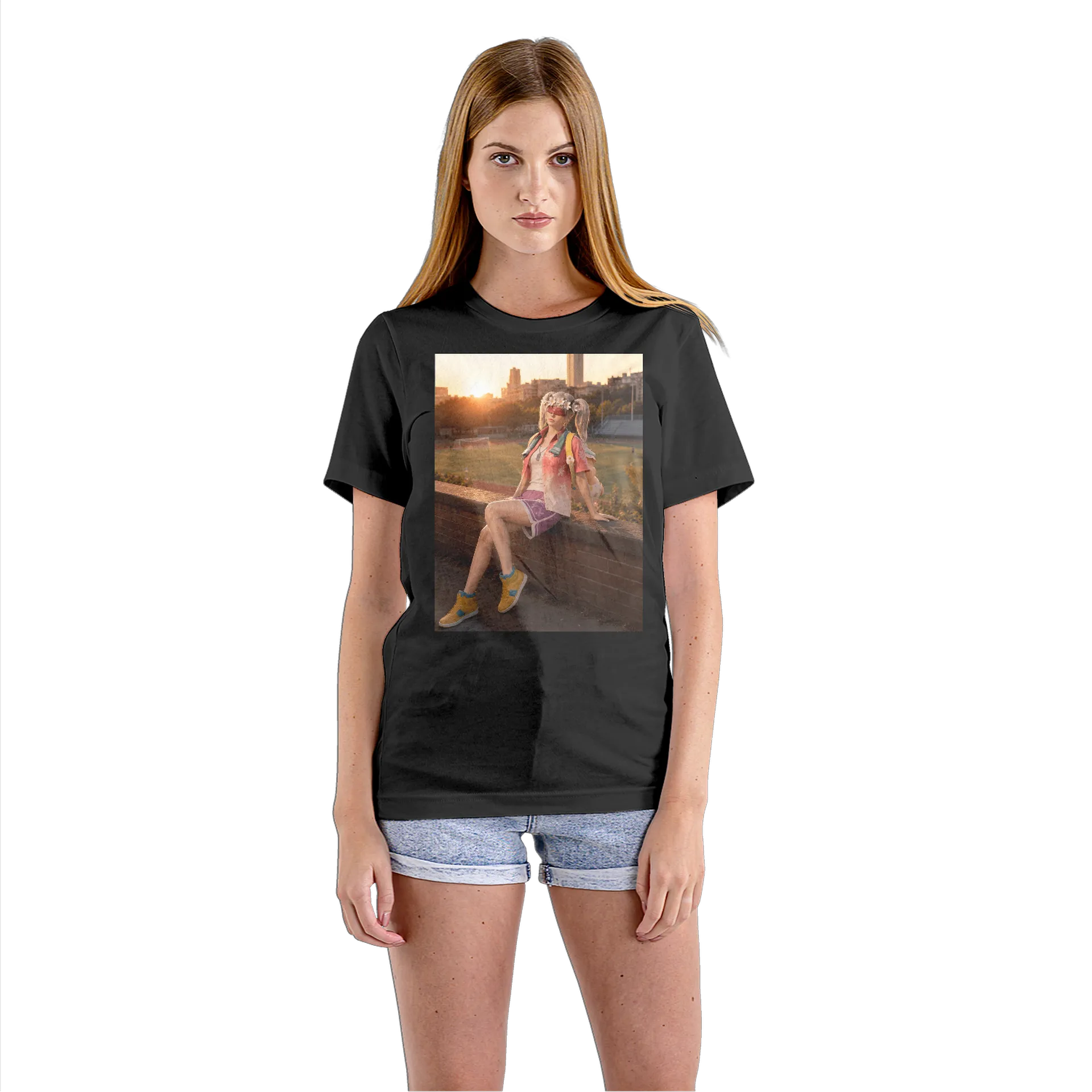 Camiseta Babylook Personagem com Coroa de Flores 100% - Imagem 3