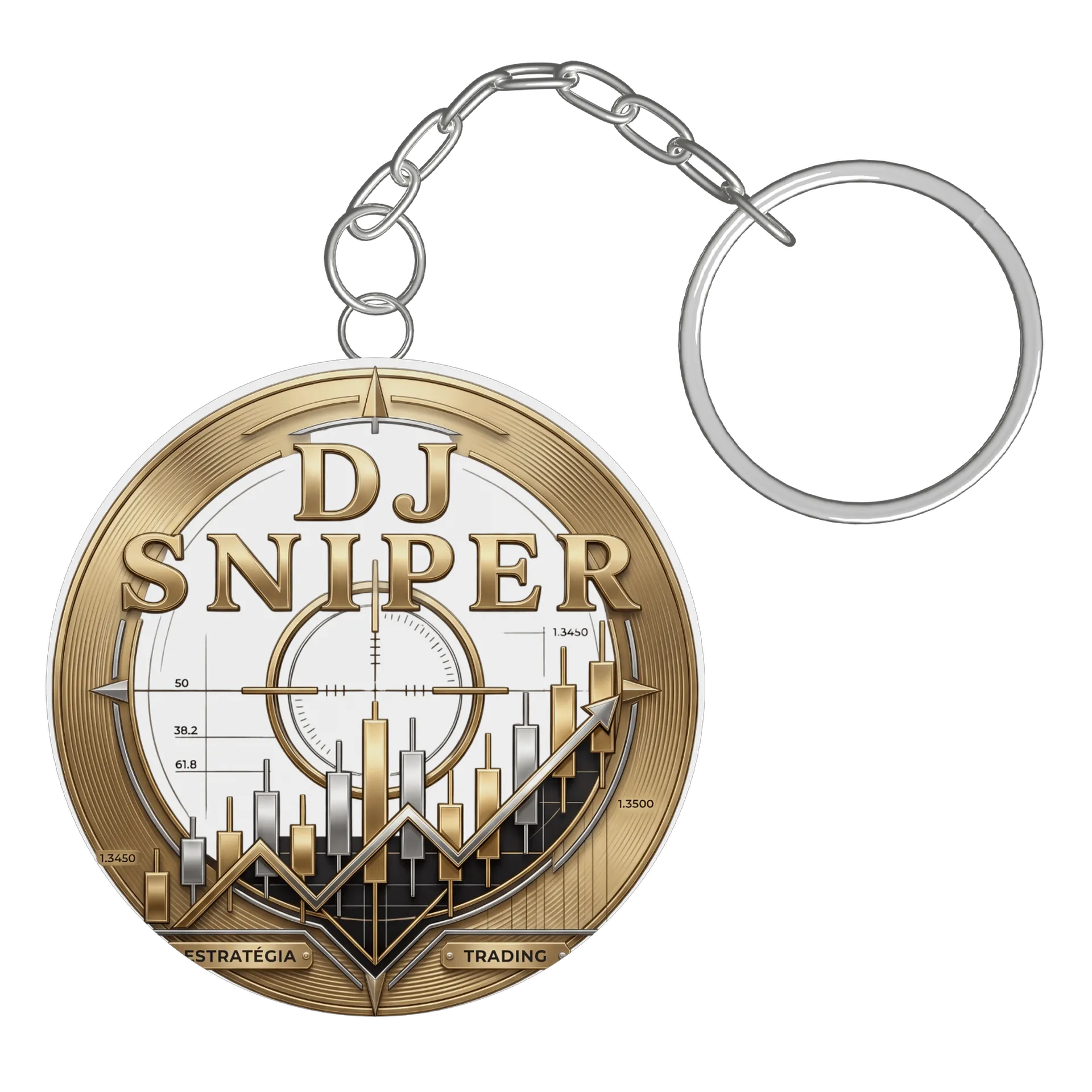 Chaveiro MDF Logotipo DJ Sniper Estratégia Trading de UM DJ NA BOLSA