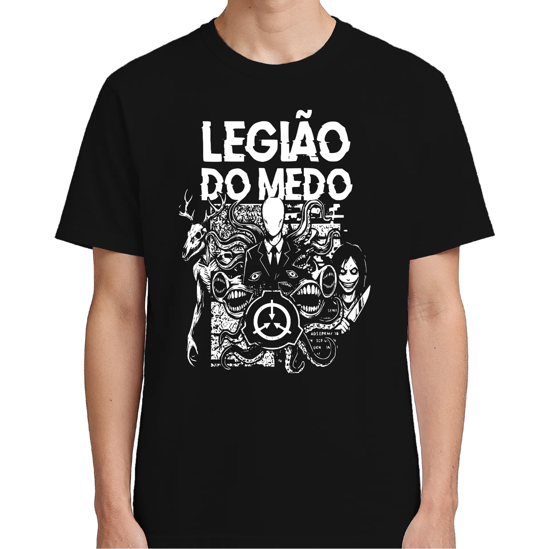 Camiseta Legião do Medo Estampa Monocromática 100% Algodão - Imagem 5