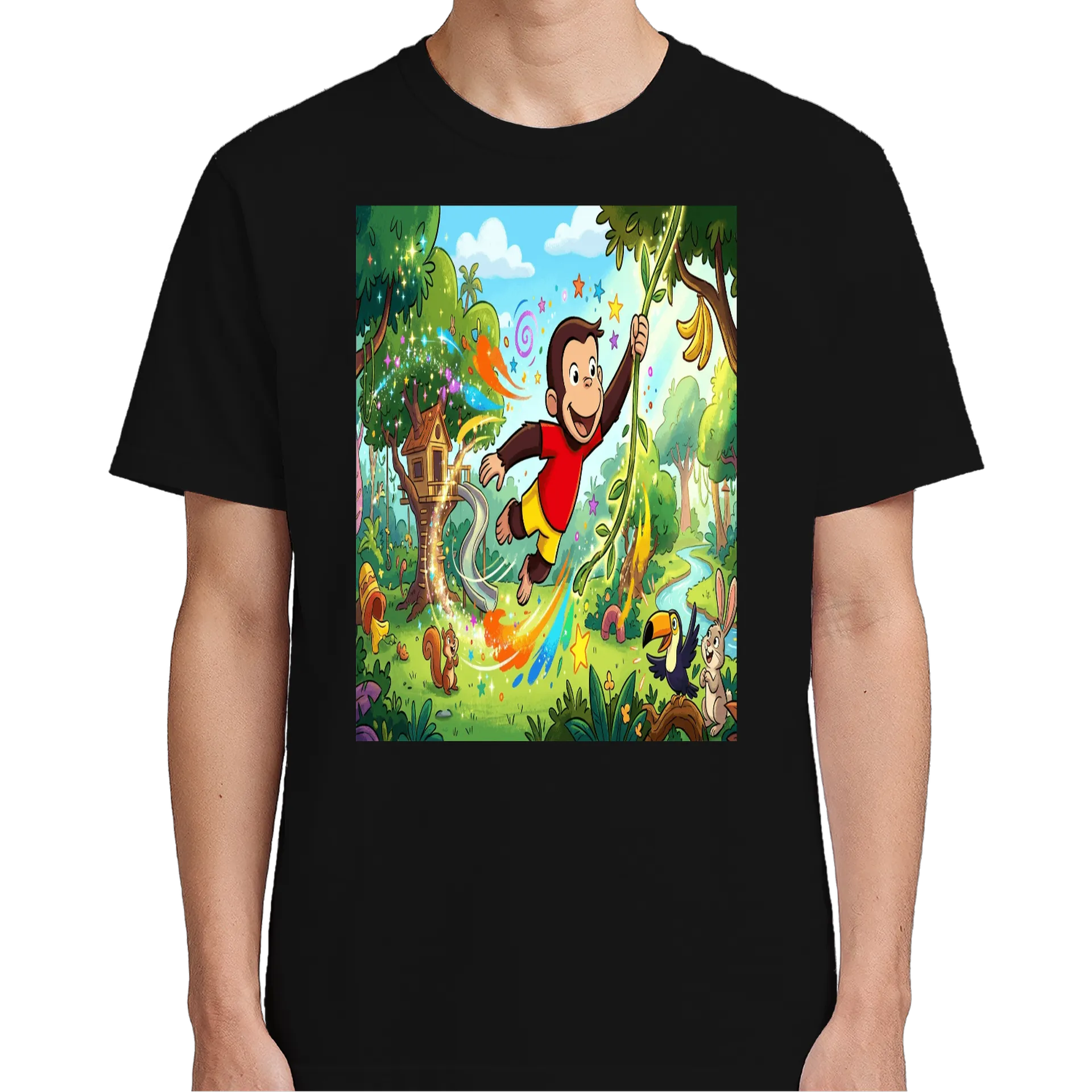 Camiseta Macaco George na Floresta 100% Algodão - Imagem 4