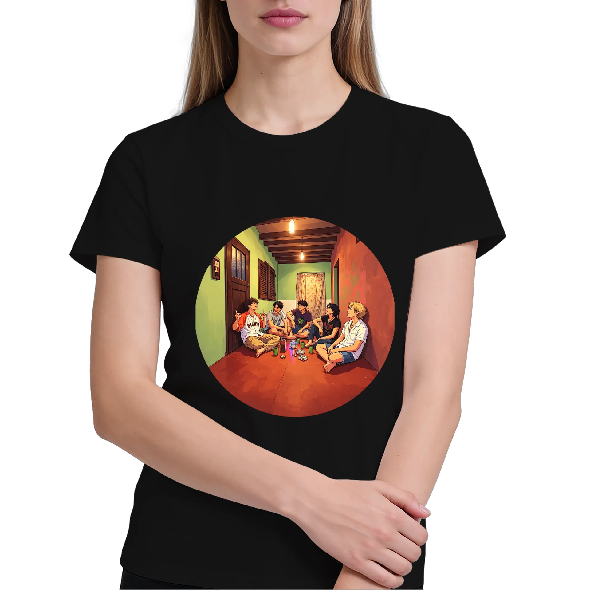Camiseta Personalizada Amigos Conversando 100% Algodão - Imagem 4