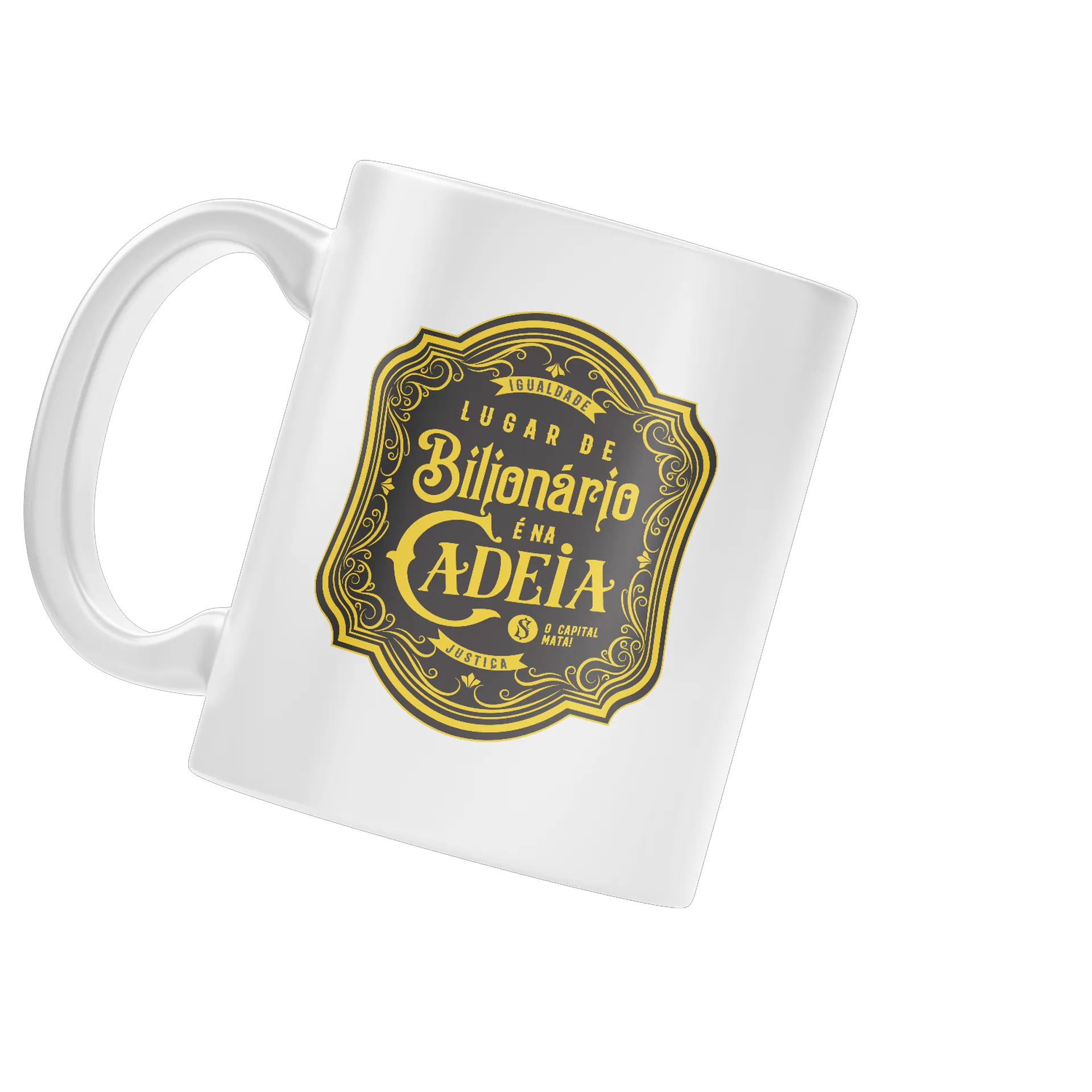 Caneca Porcelana Bilionário na Cadeia 325ml - Imagem 3