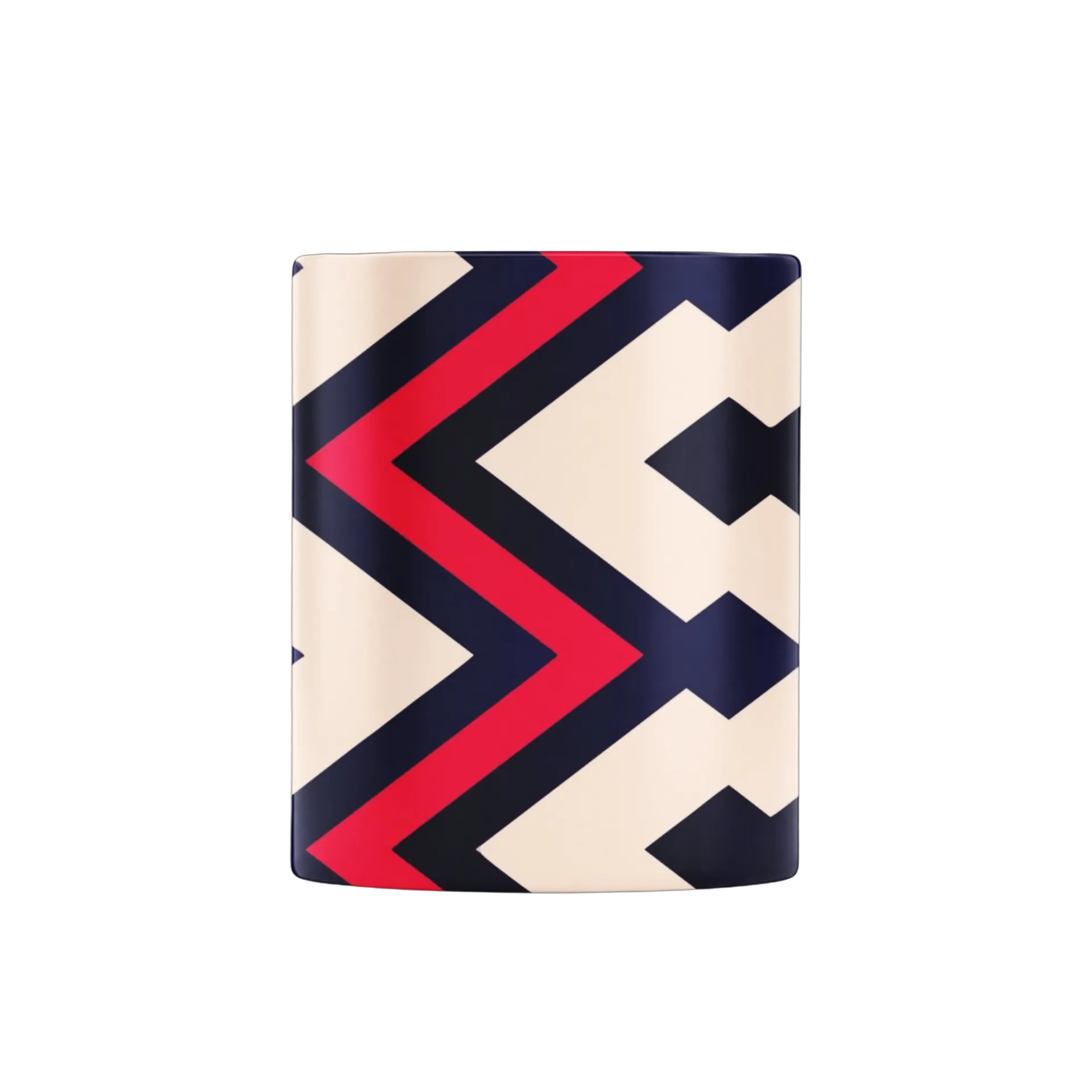 Caneca Porcelana Geometria Azul Vermelho 325ml - Imagem 2