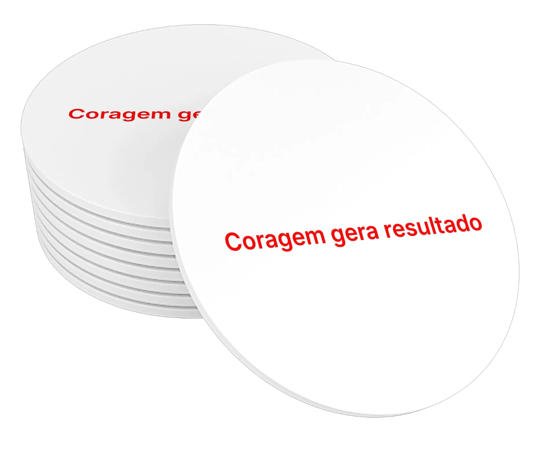 Porta-copo MDF Frase Coragem Gera Resultado 10x10cm de Camily