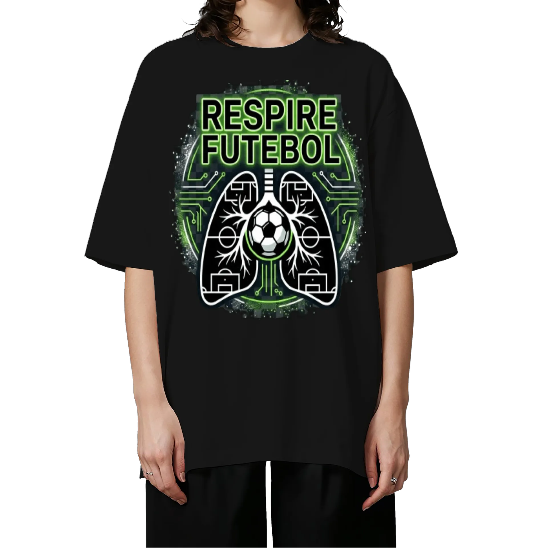 Camiseta Oversized Respire Futebol Estampa Personalizada - Imagem 3