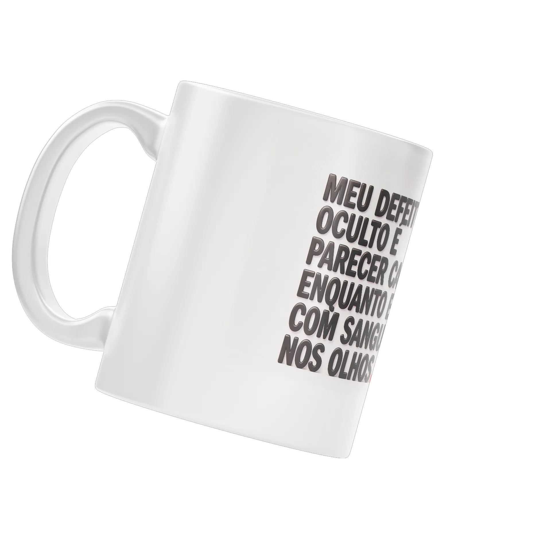 Caneca Cerâmica Define O Monstro Estampa Branco 325ml - Imagem 4