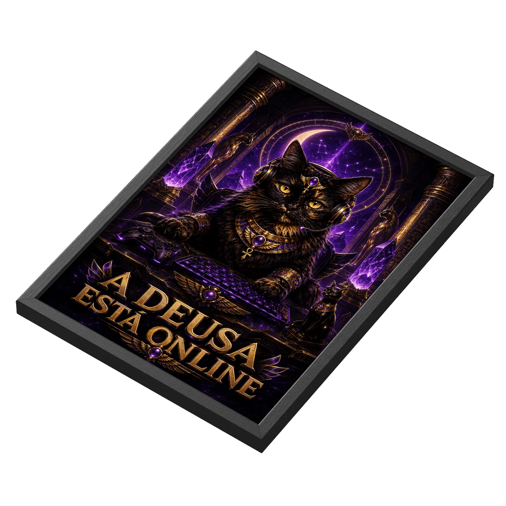 Quadro A3 Gamer A Deusa Está Online com Moldura de HeyBastet — imagem 3 de 3