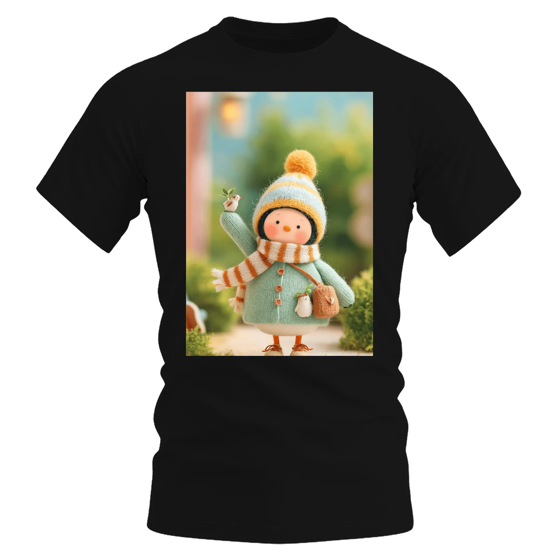 Camiseta Dry Fit Boneco de Inverno com Pássaros Unissex - Imagem 1
