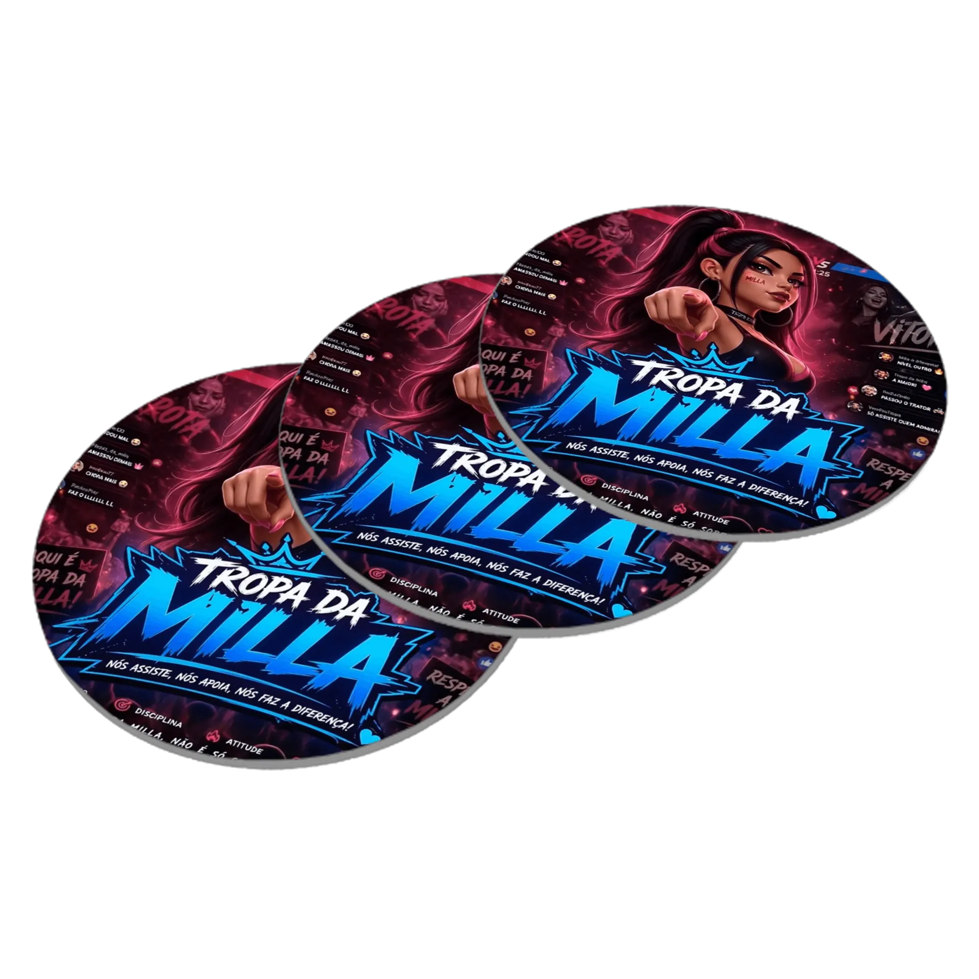 Porta-copo MDF Tropa da Milla Personalizado - Imagem 3