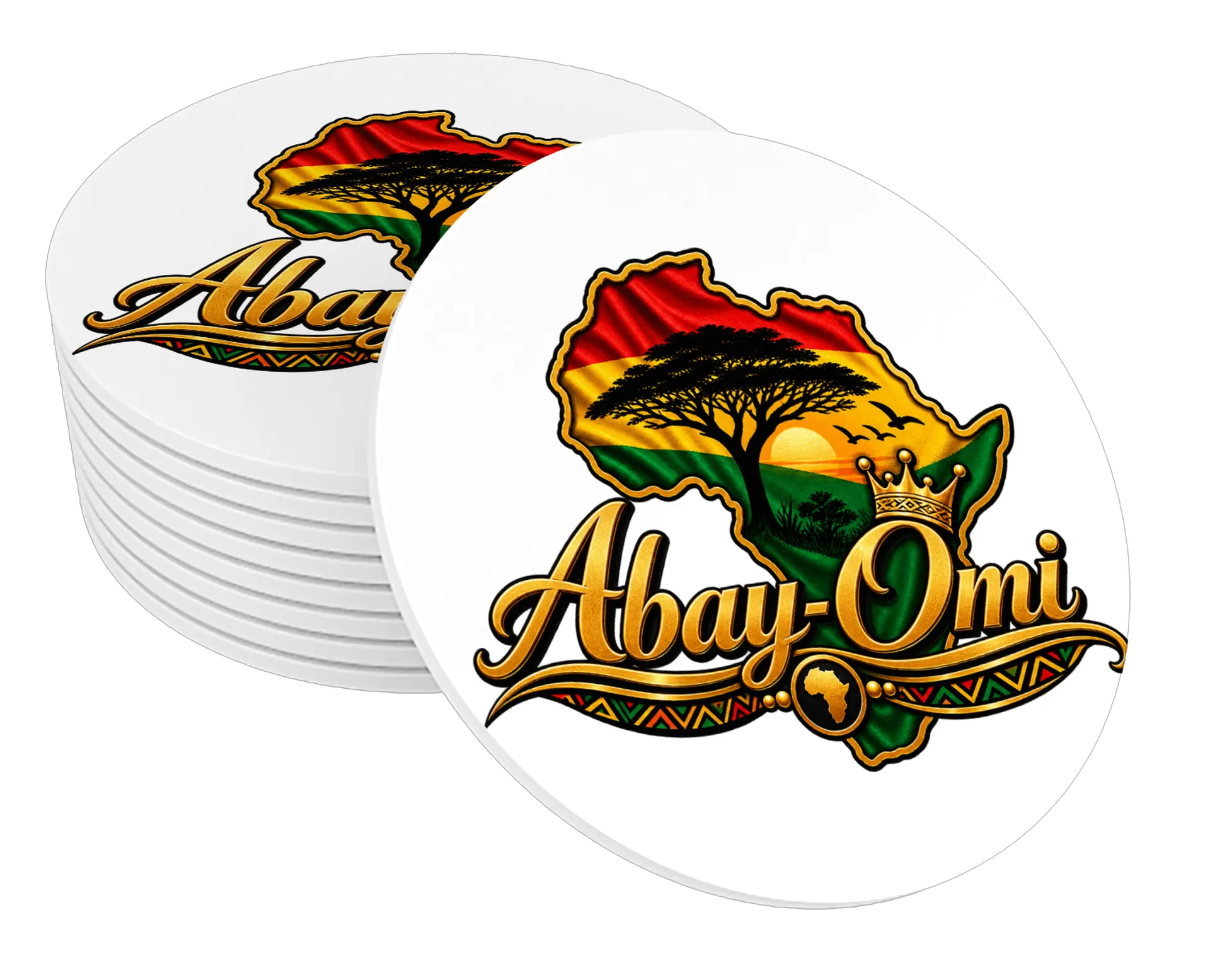 Porta-copo Logo Abay-Omi África Colorido MDF de Abay-Omi — imagem 1 de 3