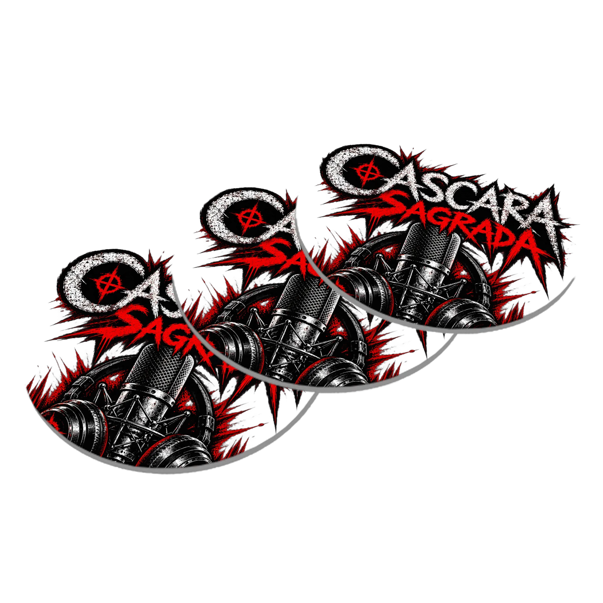 Porta-copo Logo Cascara Sagrada Microfone Metal MDF - Imagem 2