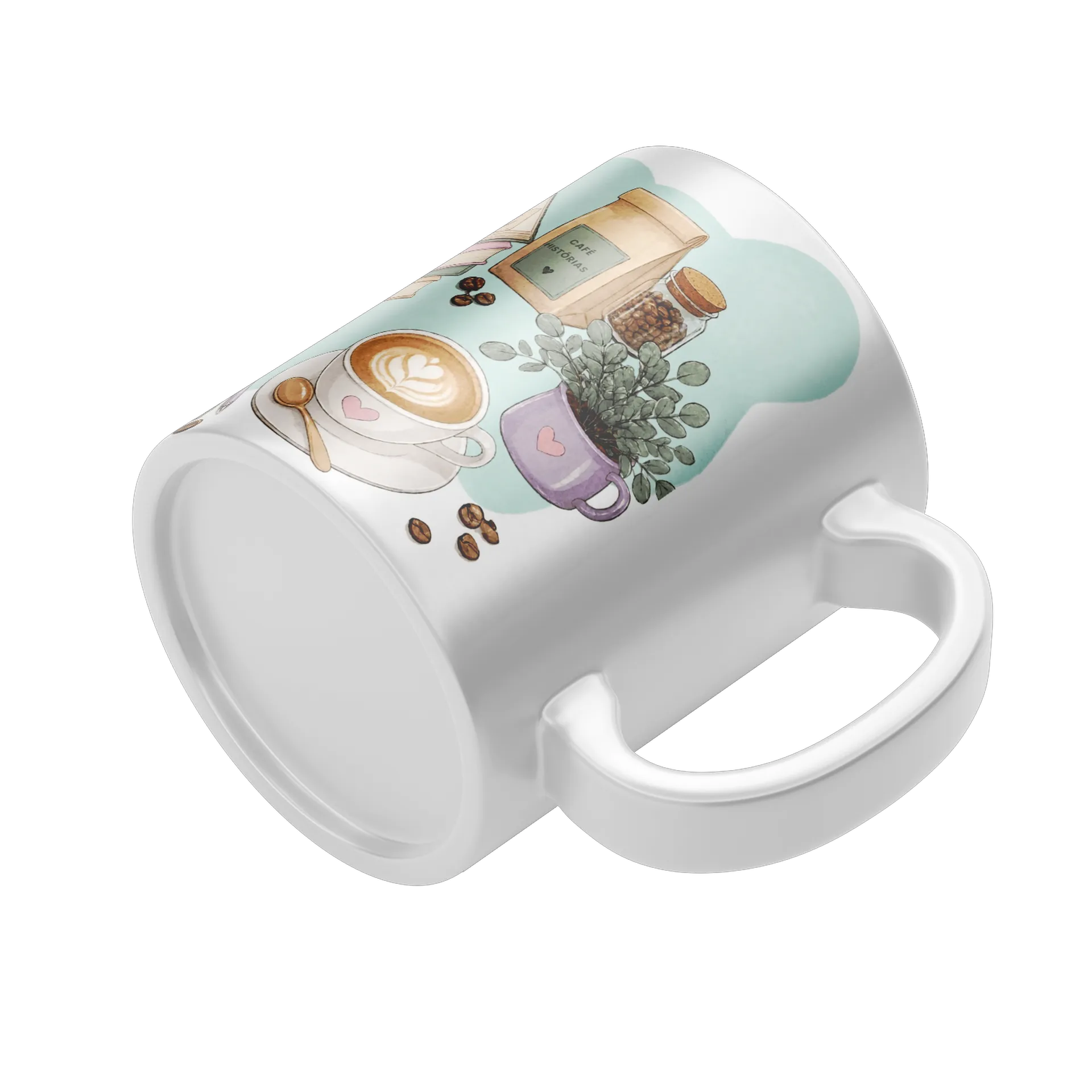 Caneca personalizada Café com Leitura de Henrique Freitas — imagem 4 de 4