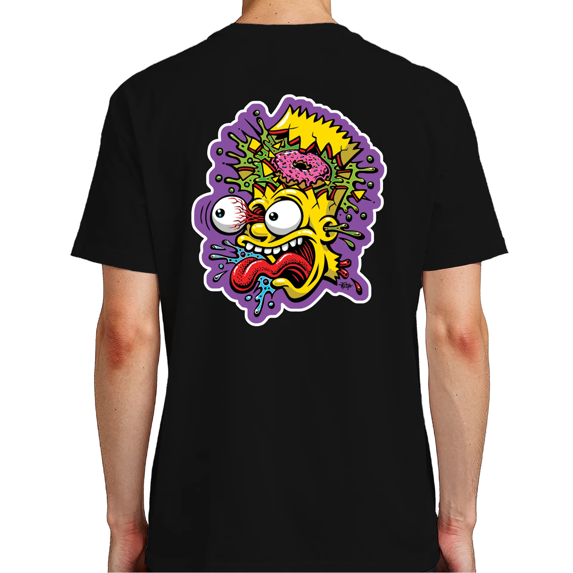Camiseta Estampa Cabeça Explosiva Com Donut 100% Algodão - Imagem 7