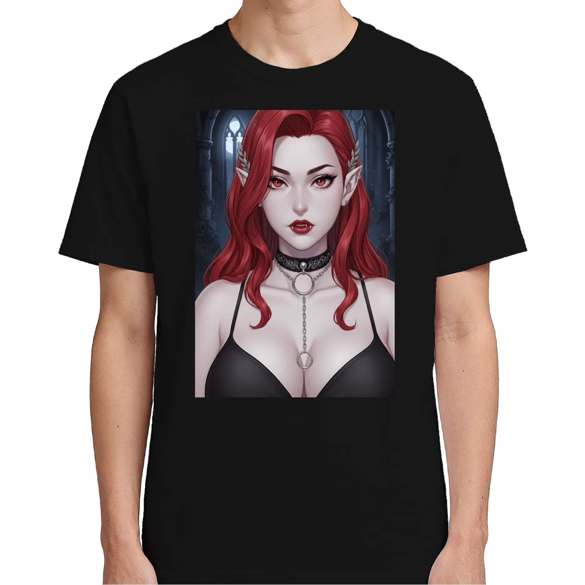 Camiseta Vampira com Cabelo Vermelho 100% Algodão - Imagem 5