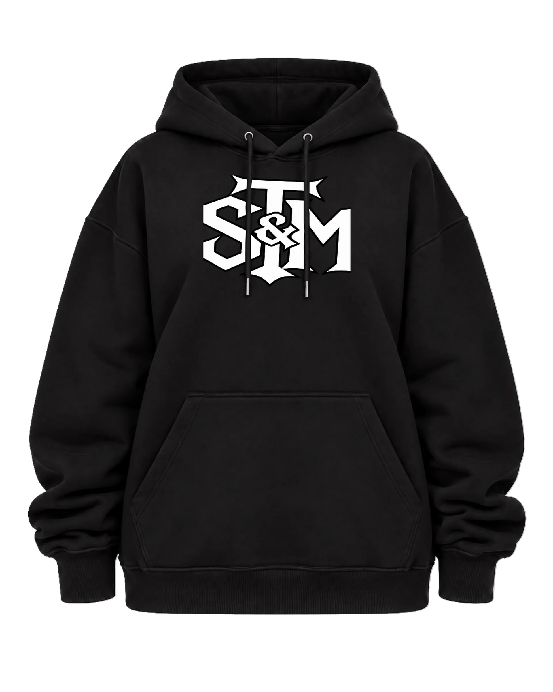 Blusa Moletom Canguru Logo Tipográfico Preto e Branco - Imagem 5