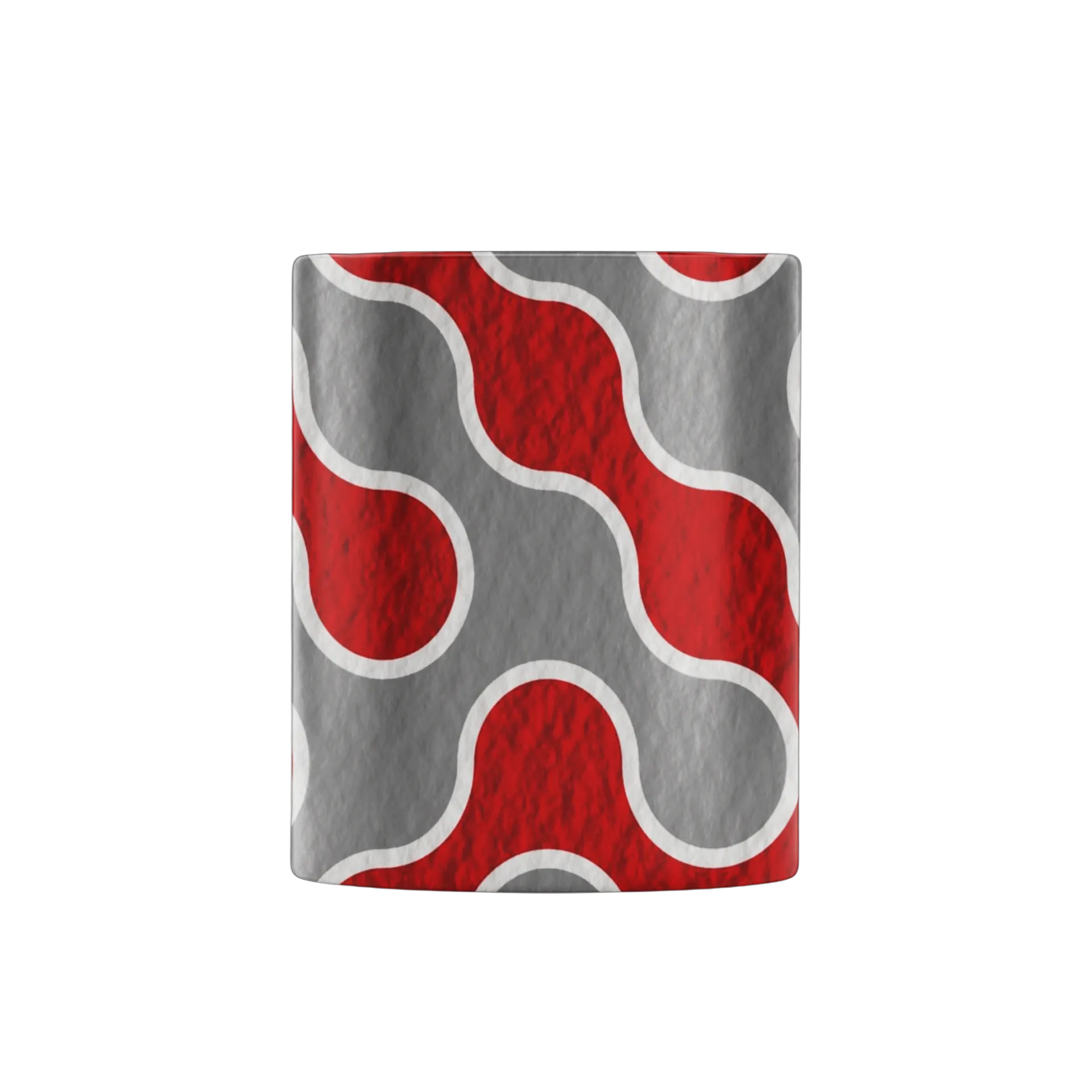 Caneca Porcelana Estampa Abstrata Vermelho Cinza 325ml - Imagem 2