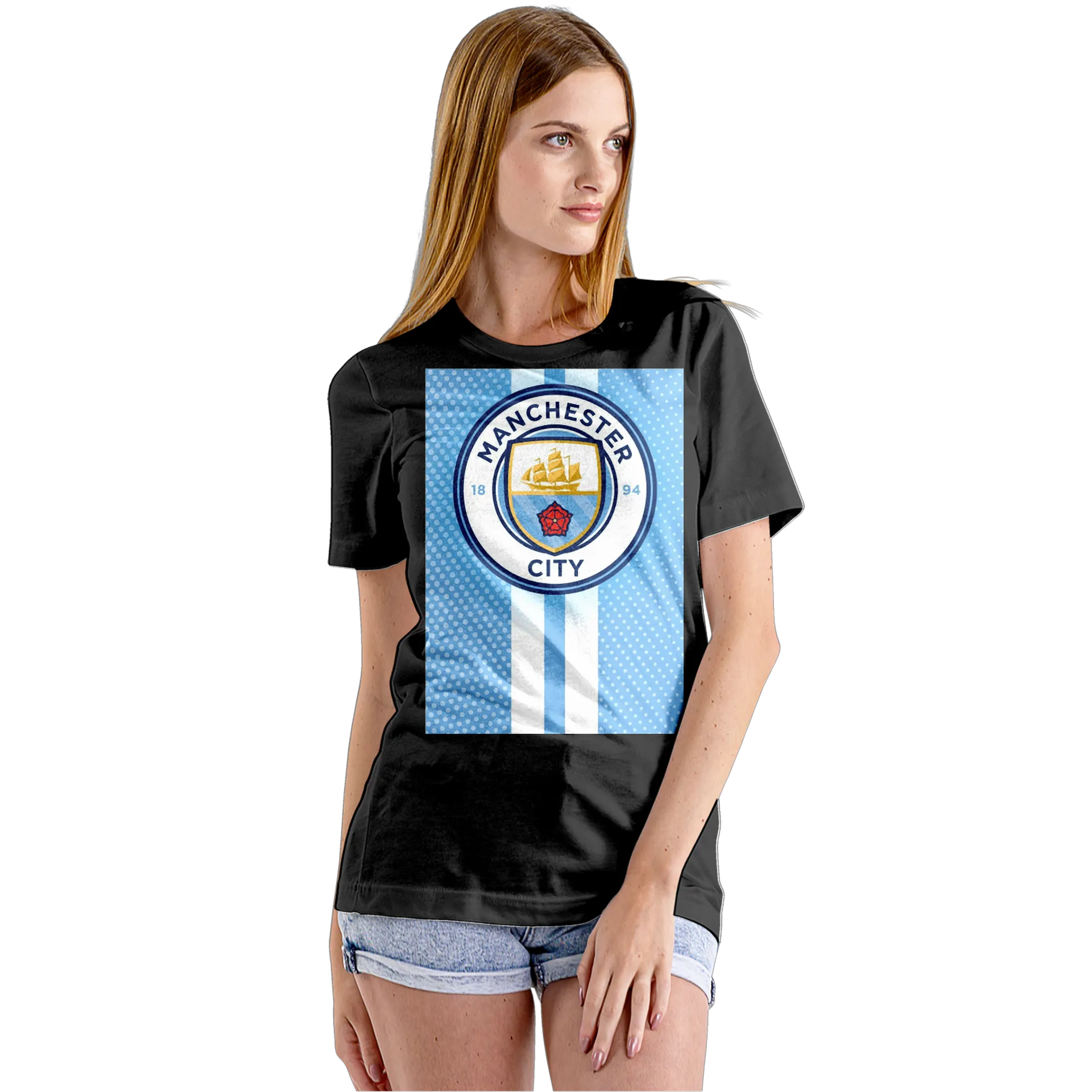 Camiseta Babylook Escudo Manchester City 100% Algodão - Imagem 5