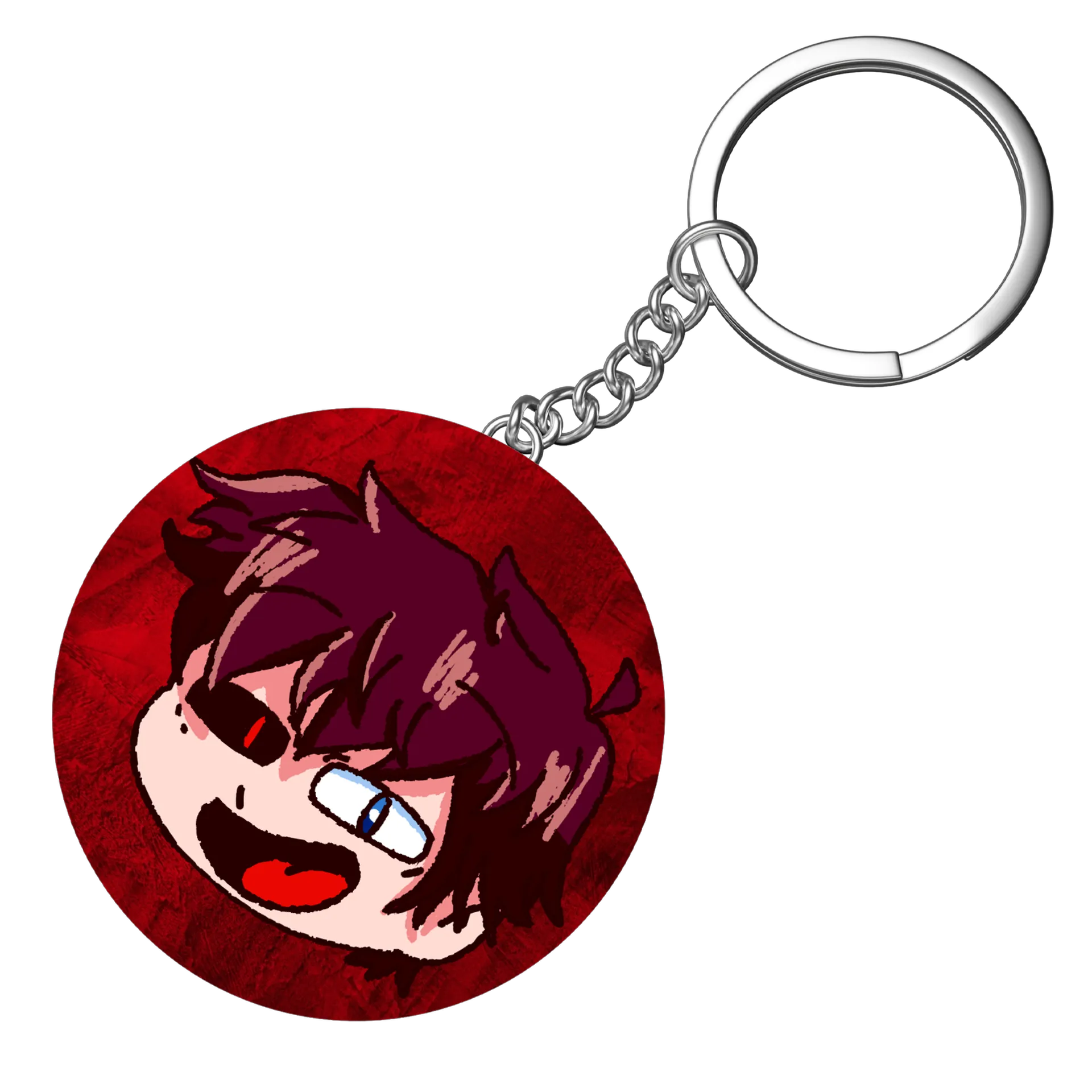 Chaveiro MDF Emote WX Rindo C/ Fundo Vermelho - Imagem 4