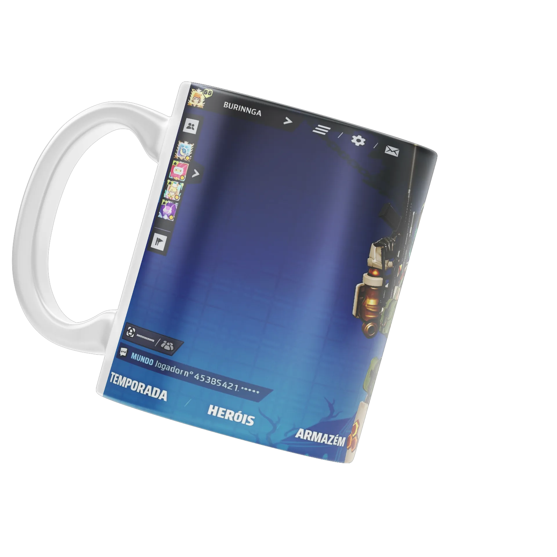 Caneca Porcelana Robô Estilo Futurista 325ml - Imagem 3