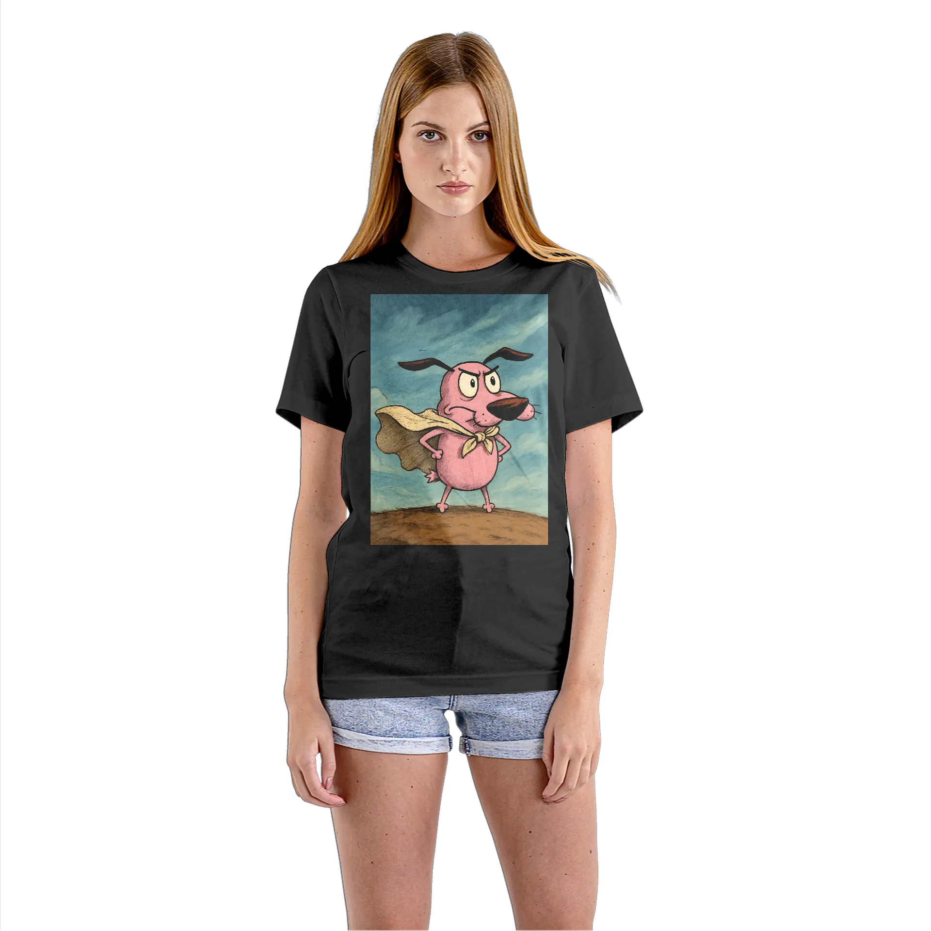Camiseta Babylook Cachorro Rosa Super-Herói Cartoon 100% - Imagem 3