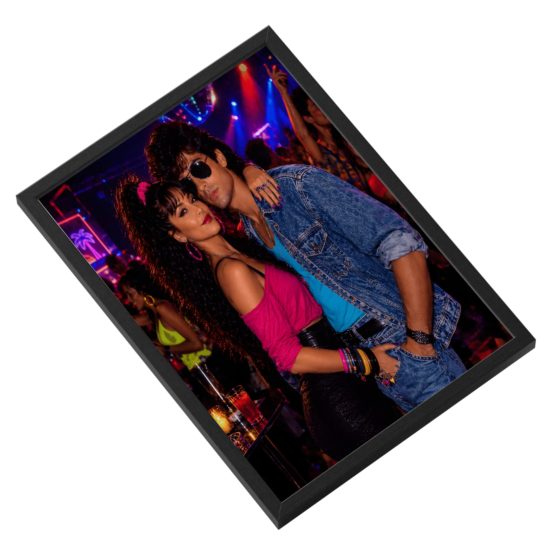 Quadro Clube Neon Dance A3 MDF e Vidro - Imagem 2