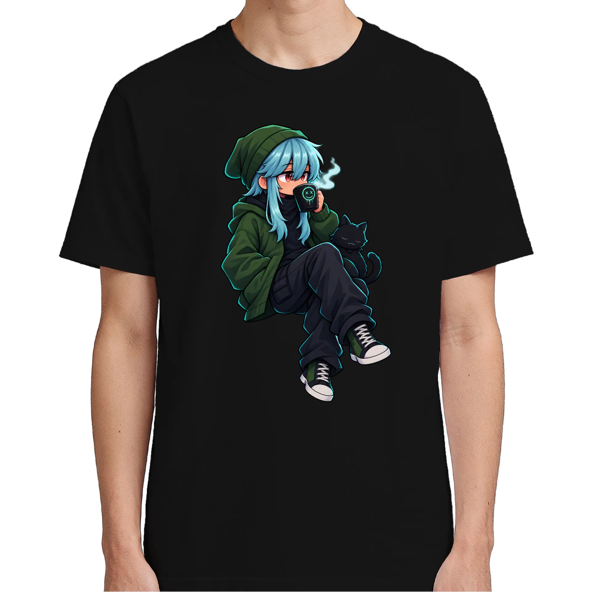 Camiseta Coffee After Dark Estampa de Estilo Coth 100% de Blankyzito2p0 — imagem 4 de 6