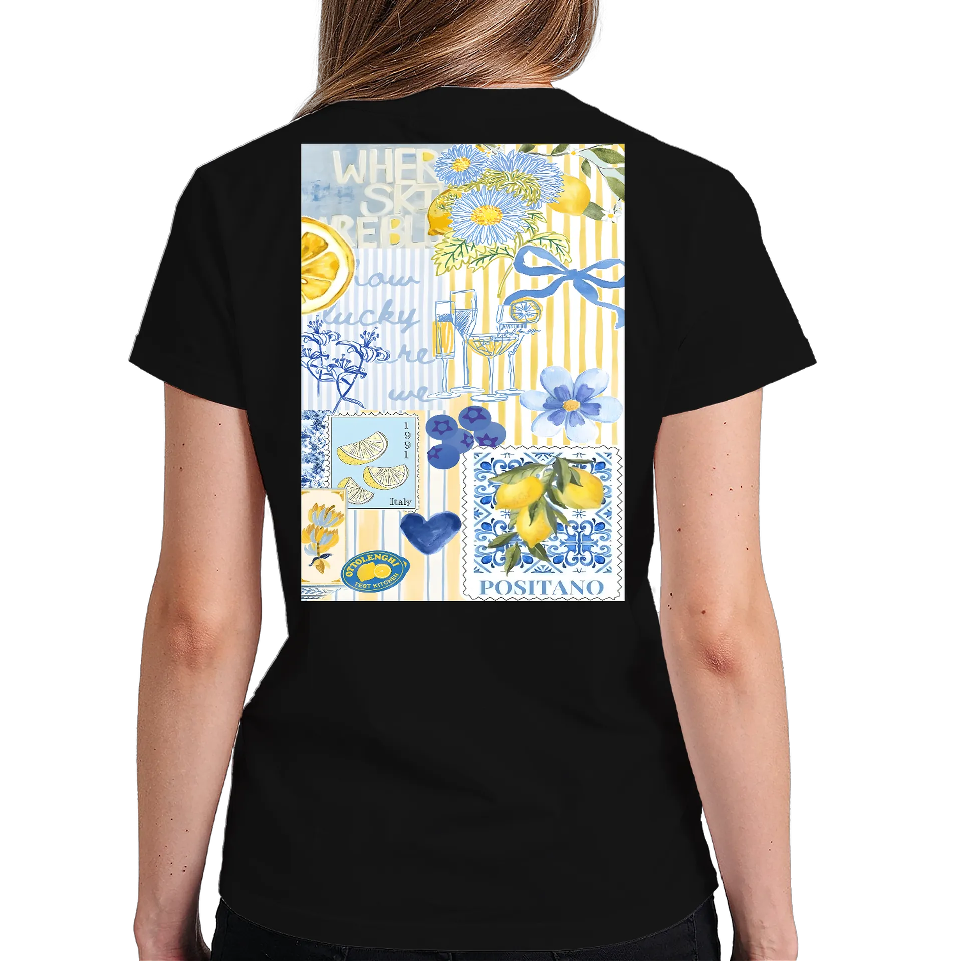 Camiseta Colagem de Limões e Flores 100% Algodão - Imagem 4