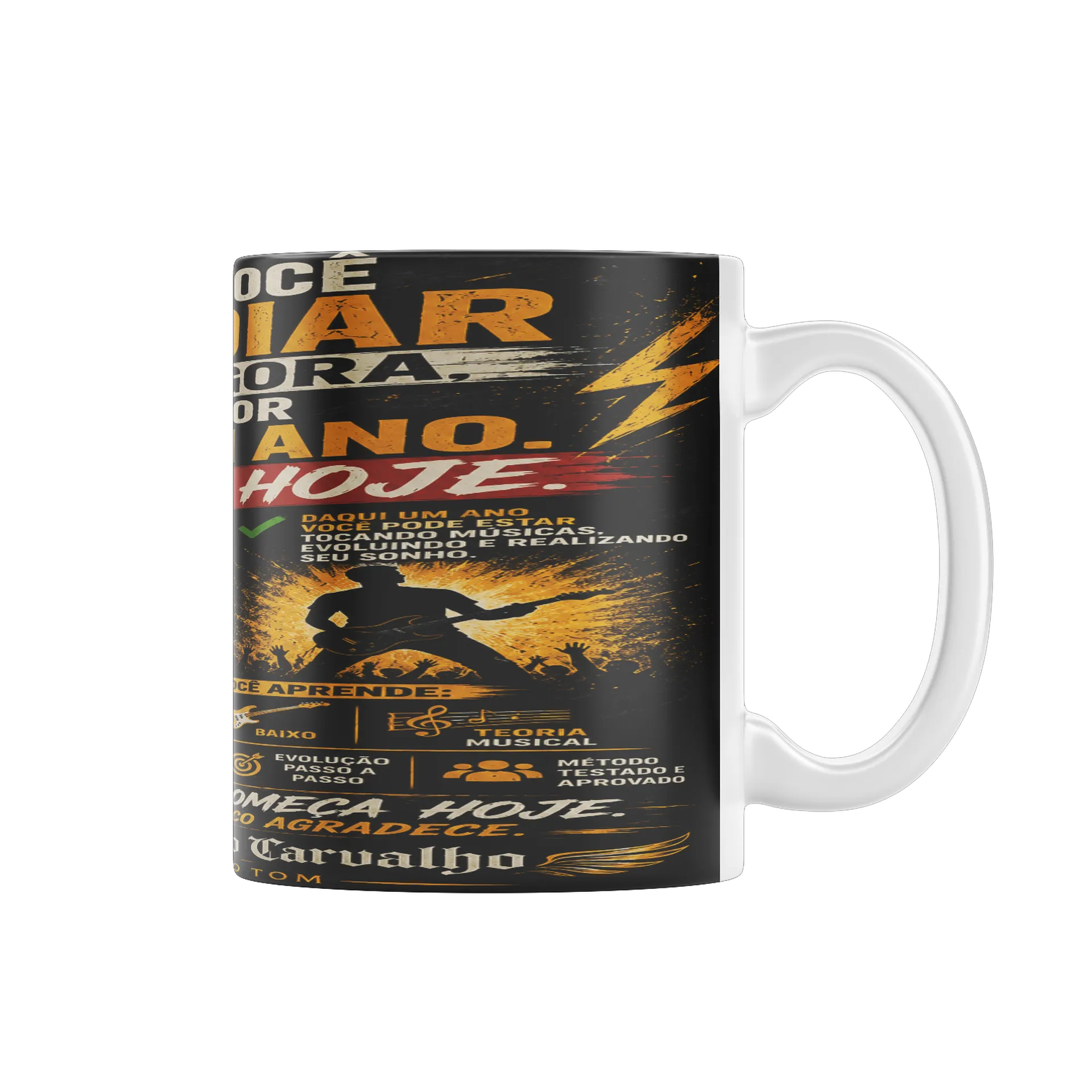 Caneca Porcelana Aula Música Estilo Vintage 325ml - Imagem 1
