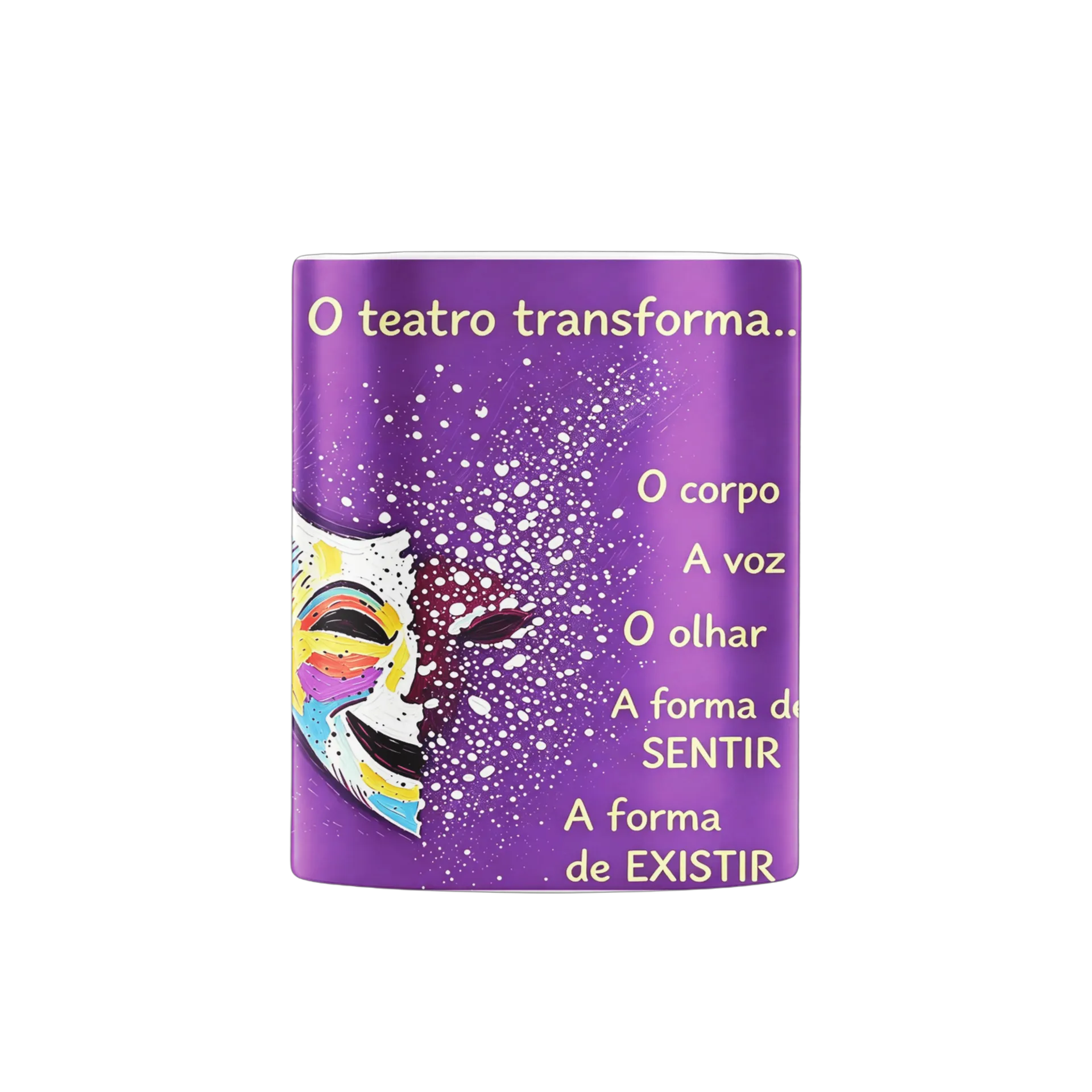 Caneca Pintura Abstrata Porta Frases 325ml - Imagem 3