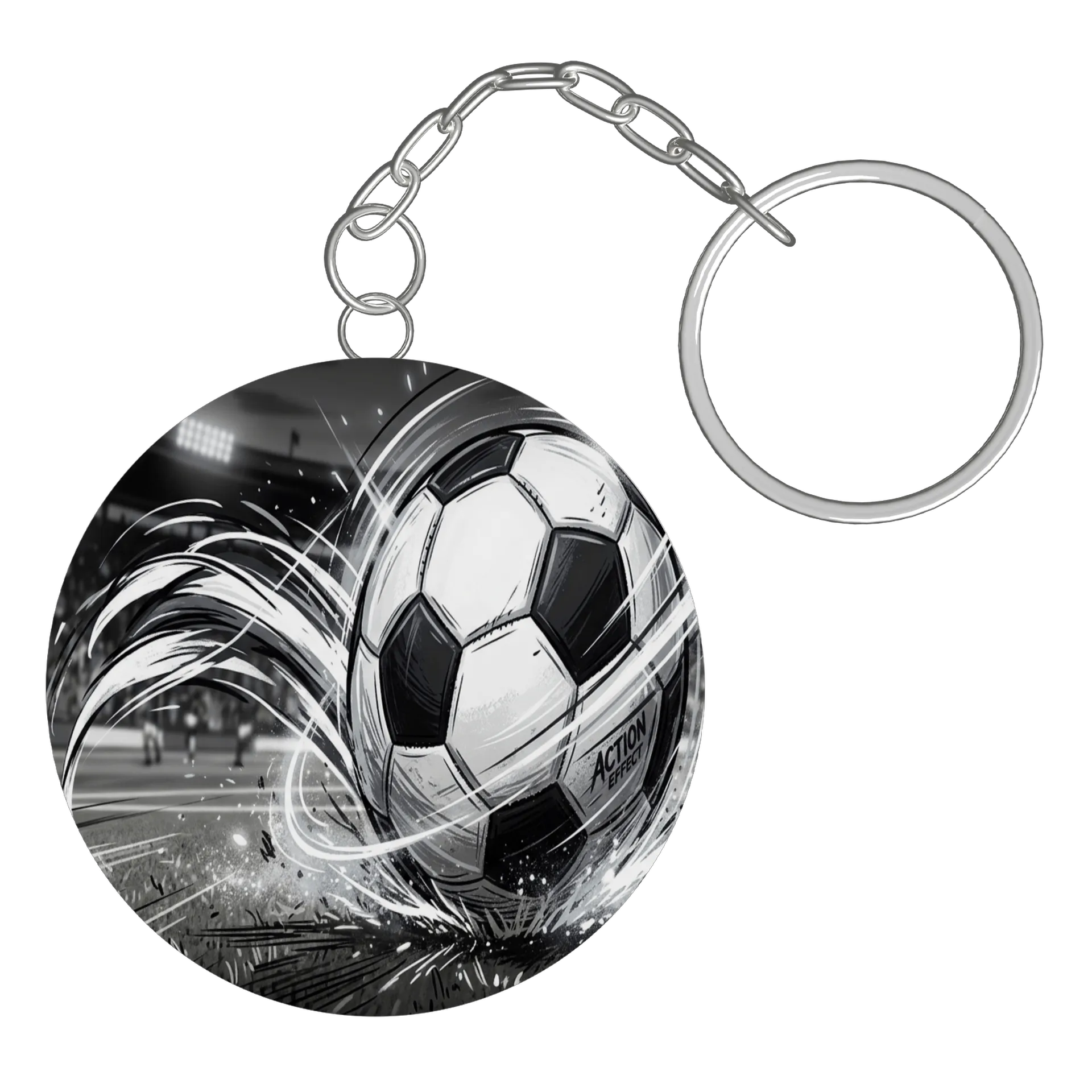 Chaveiro Bola de Futebol em Estilo Ilustrado MDF - Imagem 2