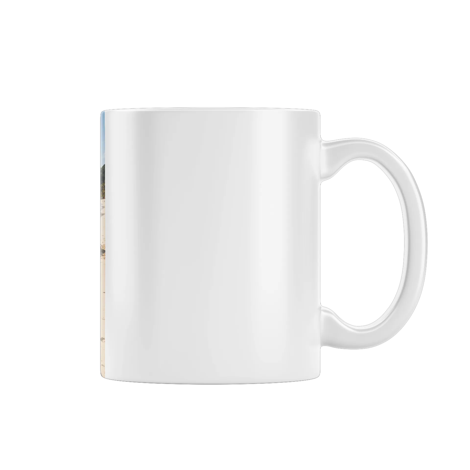 Caneca Porcelana Mulher Praia Colar Brilho 325ml - Imagem 1