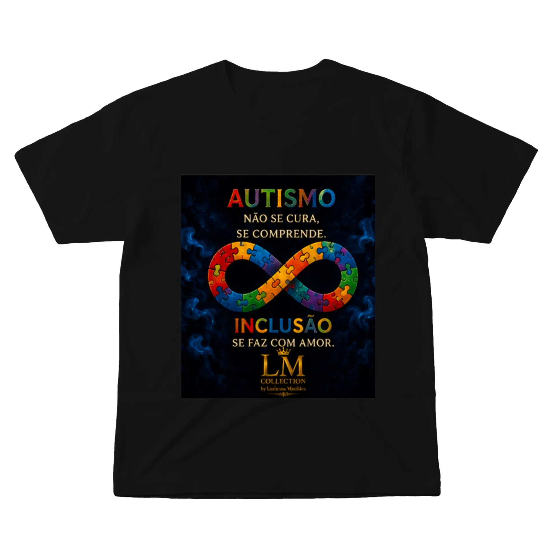 Camiseta Inclusão Autismo Estampa Colorida 100% Algodão - Imagem 1