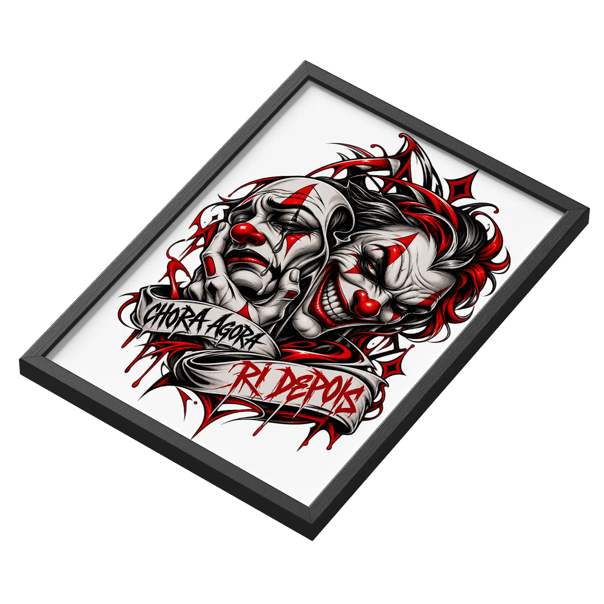 Quadro Palhaços Macabros Estilo Grunge Vermelho e Preto A3 de WëX — imagem 3 de 3