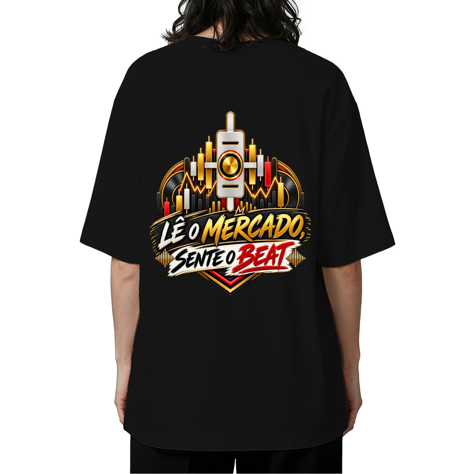 Camiseta Oversized Lê o Mercado, Sente o Beat de UM DJ NA BOLSA — imagem 5 de 6