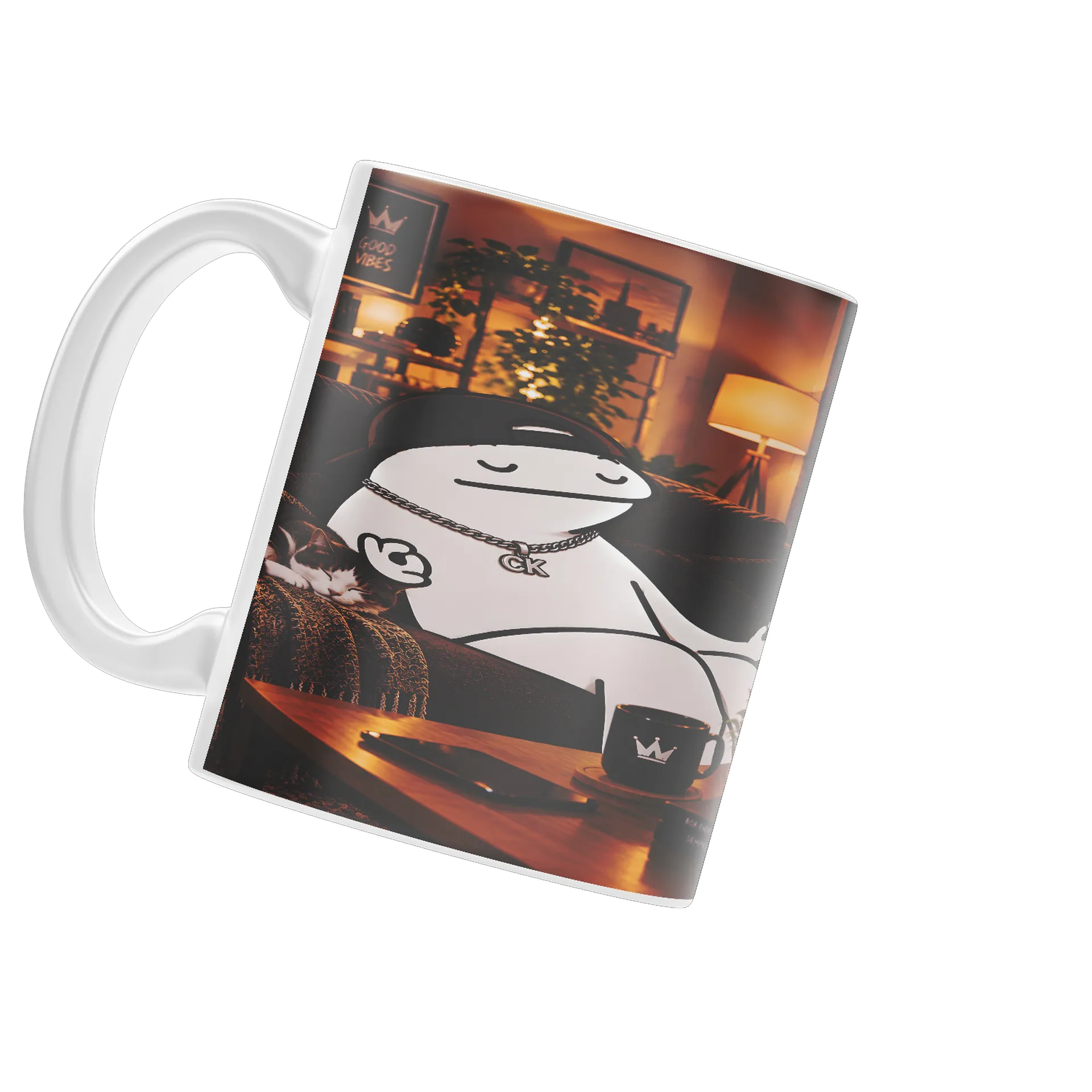 Caneca Personagem Cartunesco de Boné e Microfone 325ml de Flork Ck — imagem 3 de 4