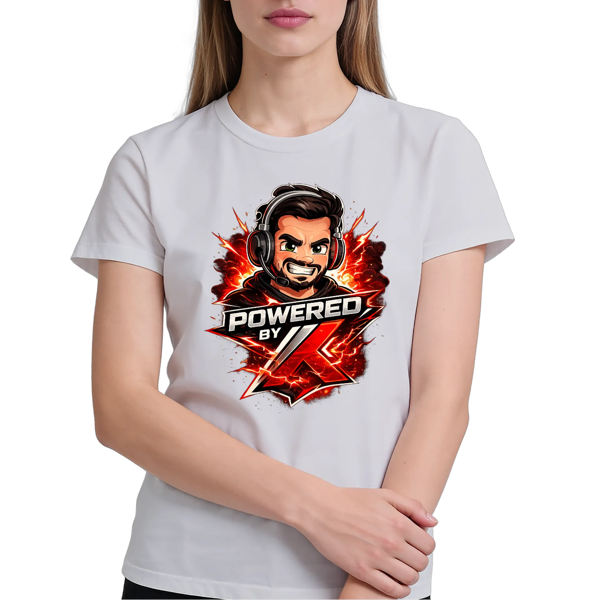 Camiseta Estampa Gamer Powered by X 100% Algodão - Imagem 4