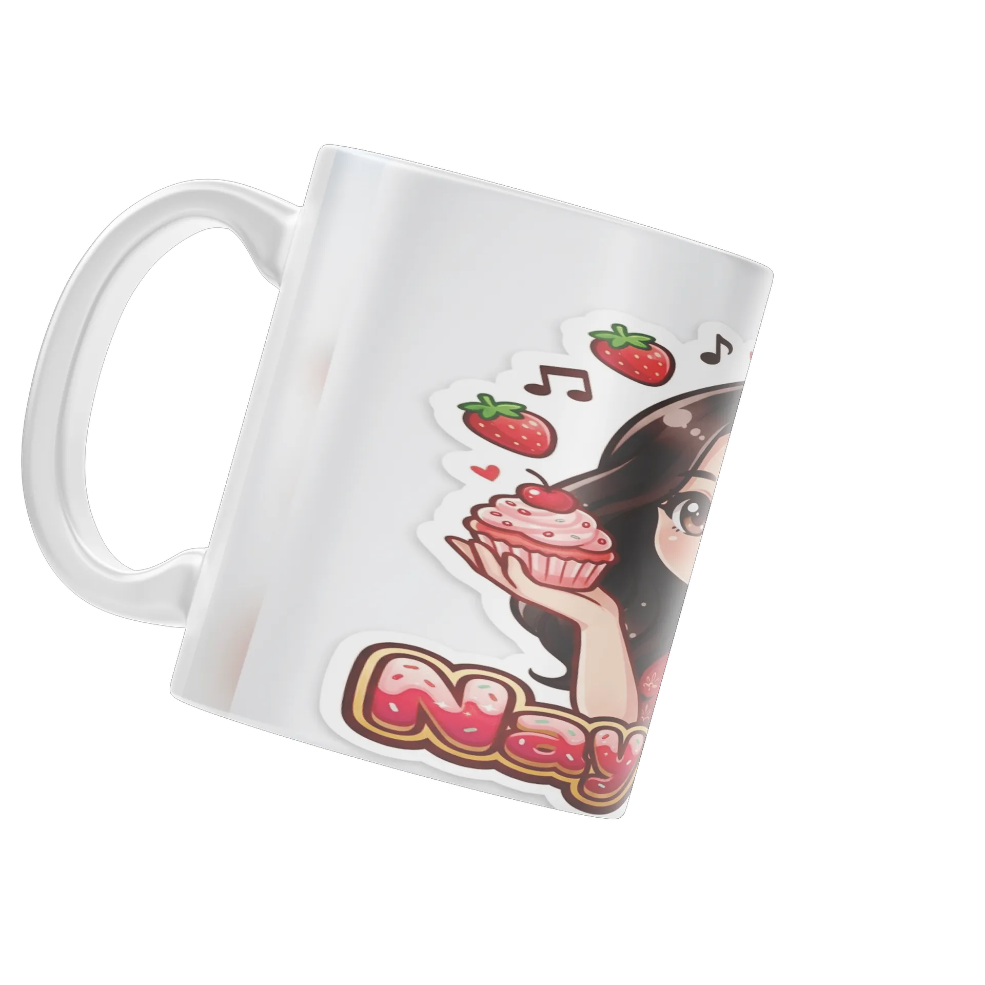 Caneca Porcelana Nany Chan Anime Morangos 325ml - Imagem 3