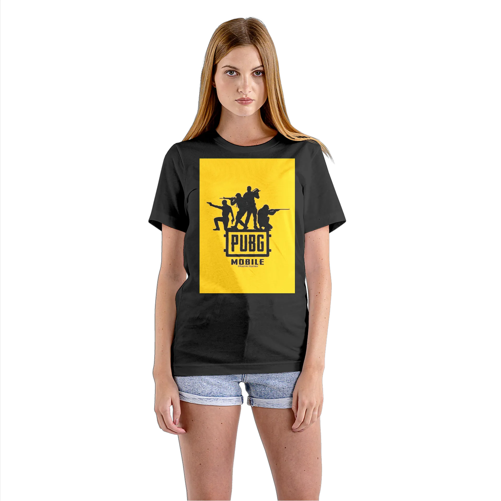 Camiseta Babylook PUBG Mobile Soldados Silhueta 100% Algodão - Imagem 3