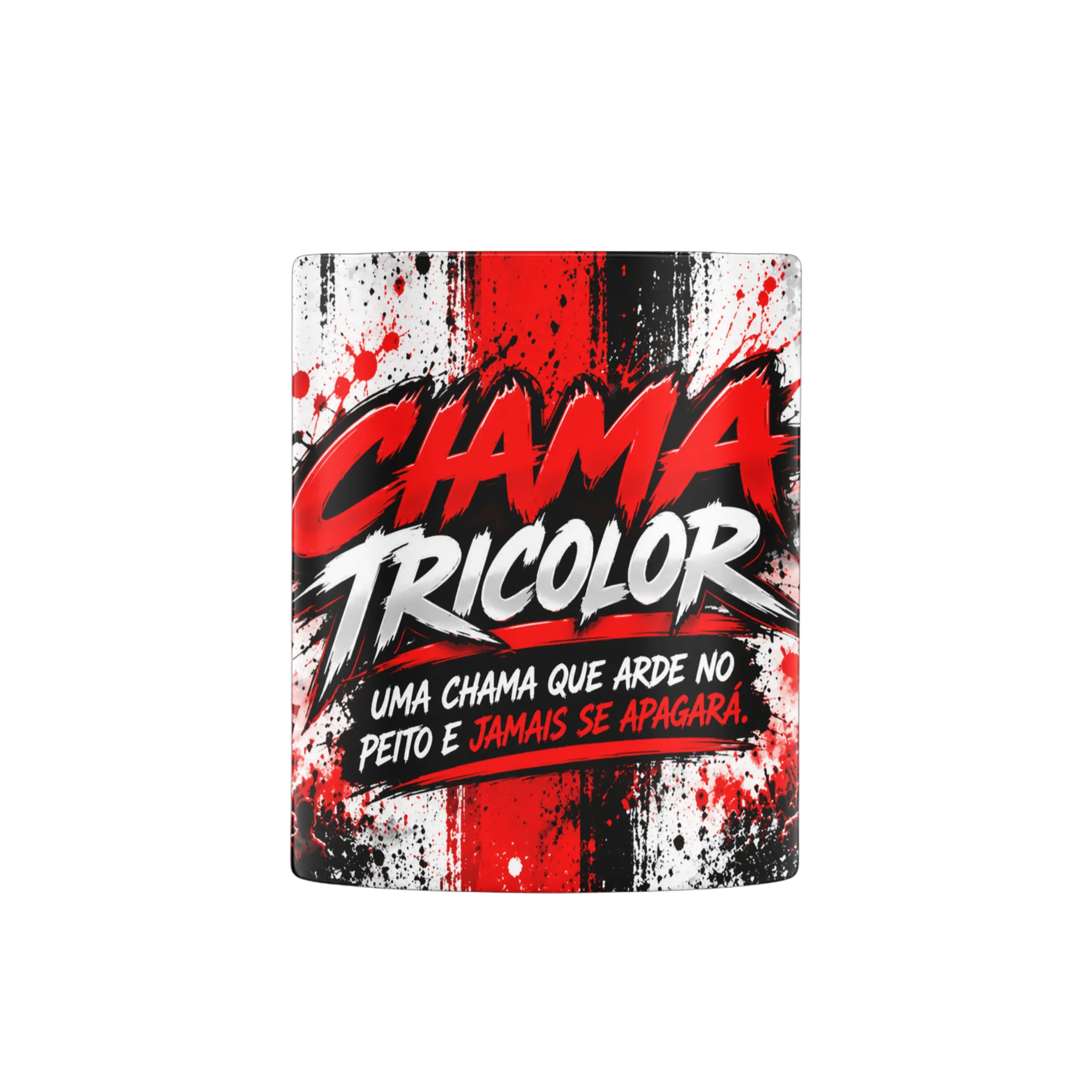 Caneca Estampa Chama Tricolor Tipográfica Vermelha e de CHAMA TRICOLOR — imagem 2 de 4