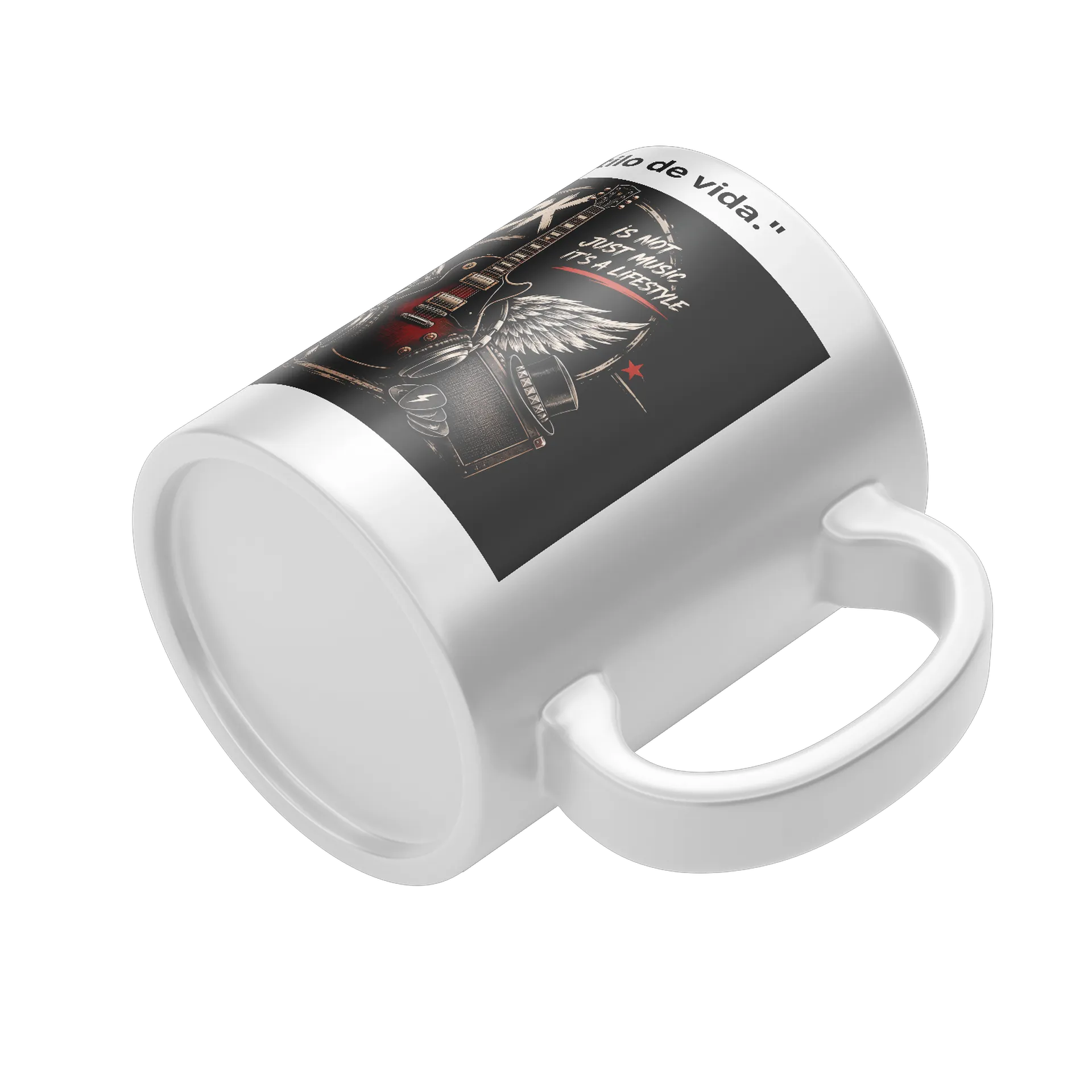 Caneca Guitarra Alada Estampa Rock Vintage 325ml - Imagem 4