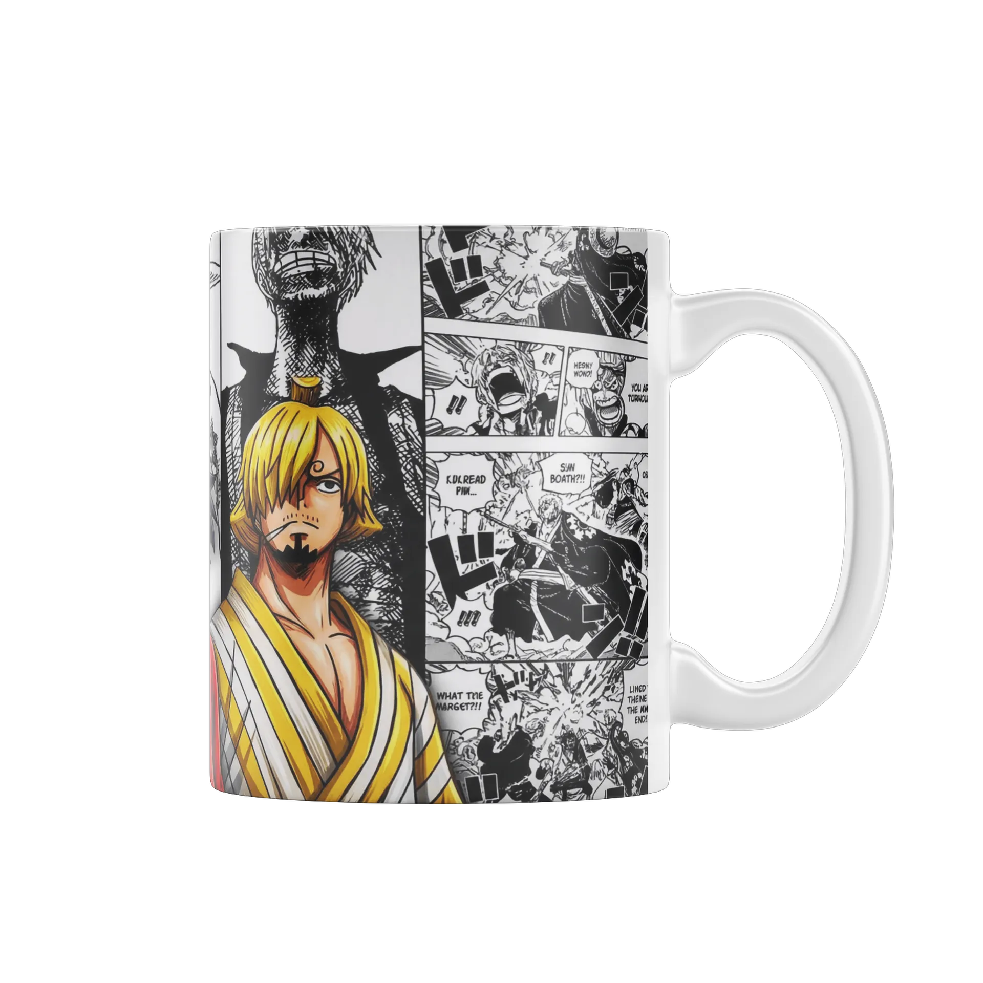 Caneca One Piece Luffy Zoro Sanji Estilo Mangá 325ml de Geek Art — imagem 1 de 4
