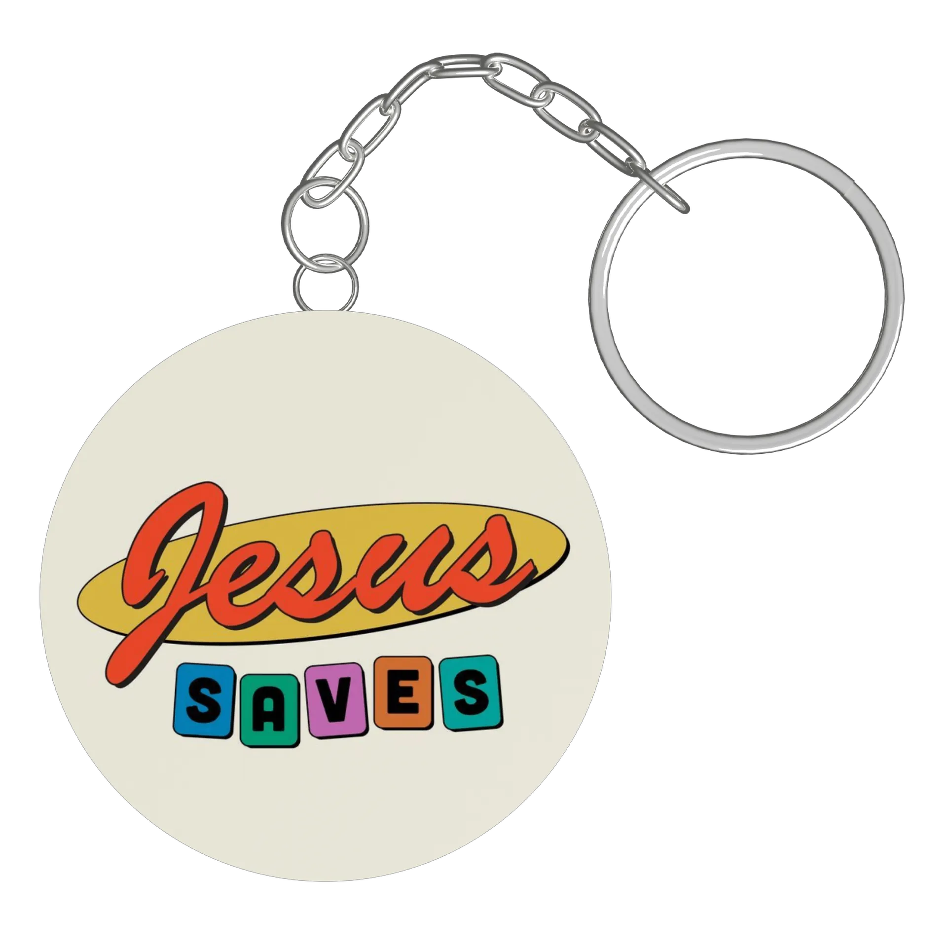Chaveiro MDF Jesus Saves Estampa Stilized de Teologia Entusiasta — imagem 2 de 3