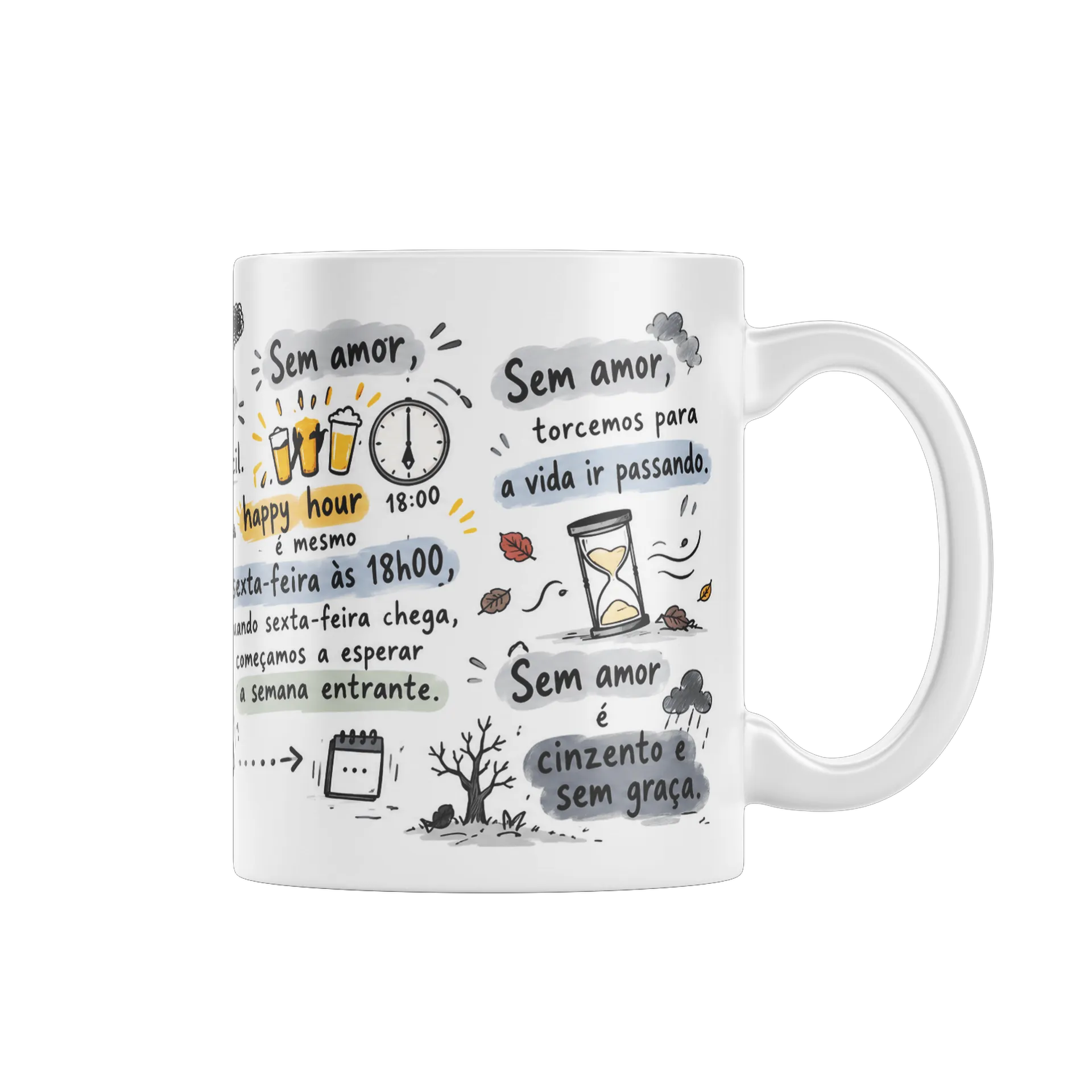 Caneca Com Amor de Cafézinho Nórdico — imagem 1 de 4