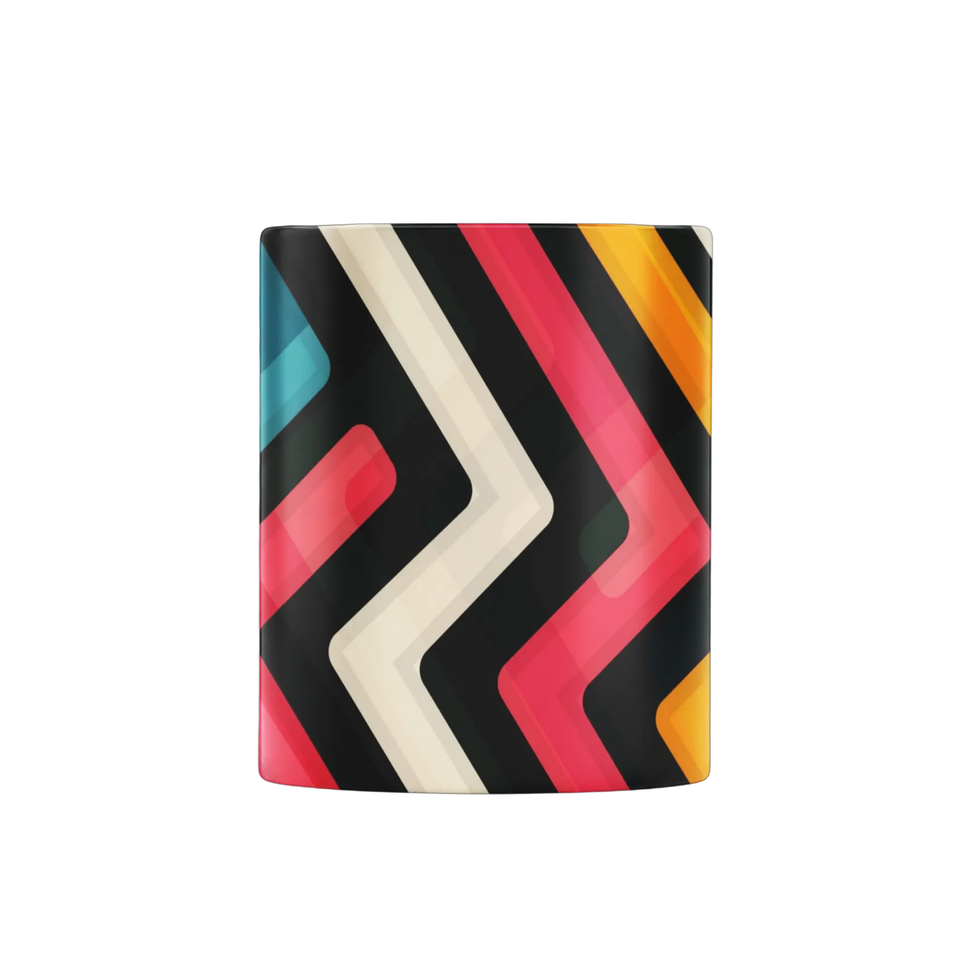 Caneca Porcelana Tema Abstrato Linhas Coloridas 325ml - Imagem 2