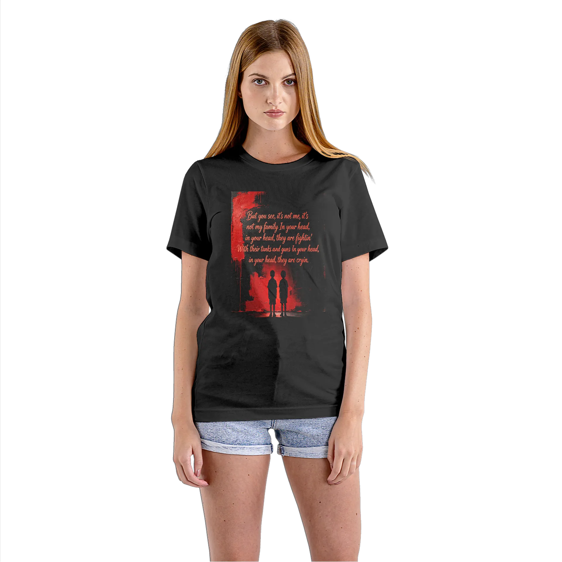 Camiseta Babylook Estampa Frase Letras Vermelhas 100% - Imagem 3